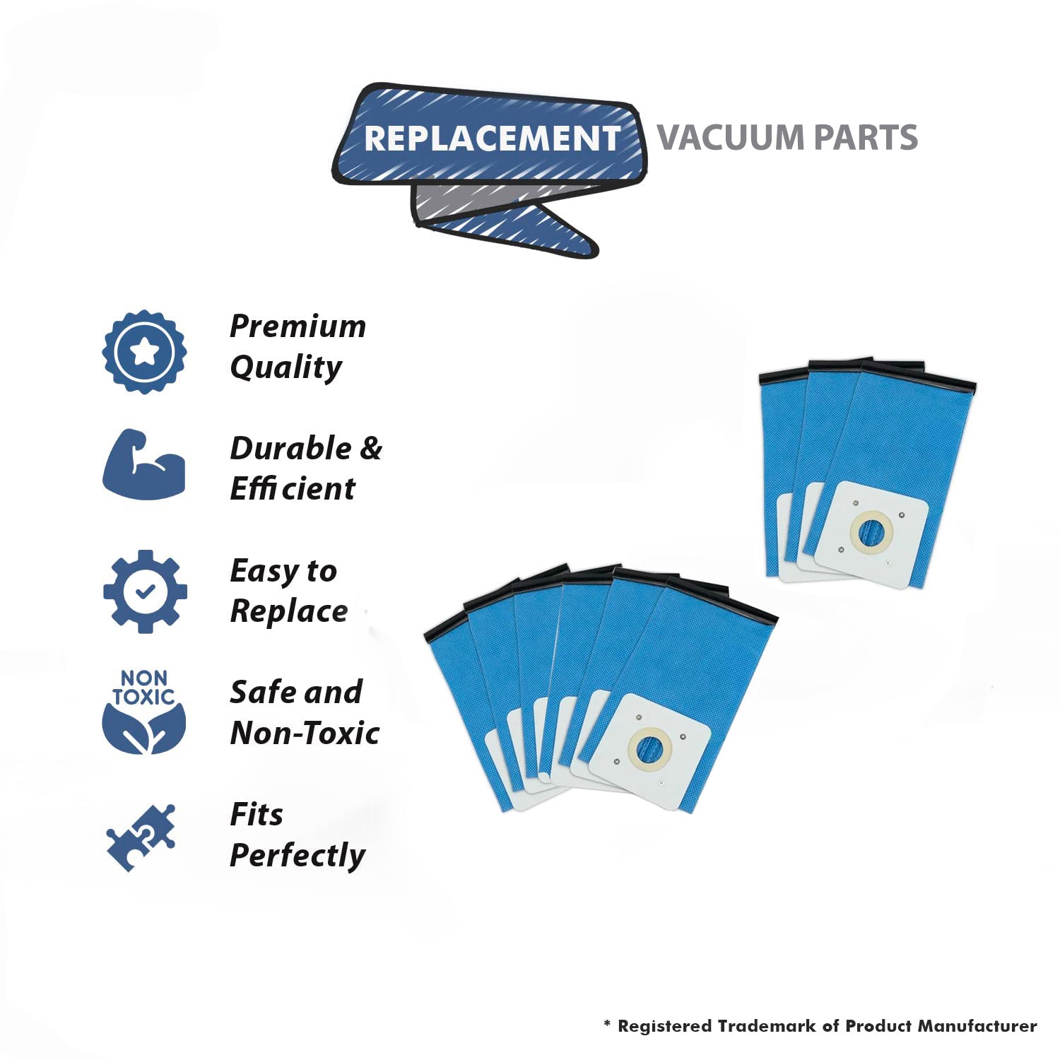 Topvacuumparts Replacement Washable Dust Bag Compatible For Samsung SC4180, SC4141, SC61B3 # compare to parts PSMS-82