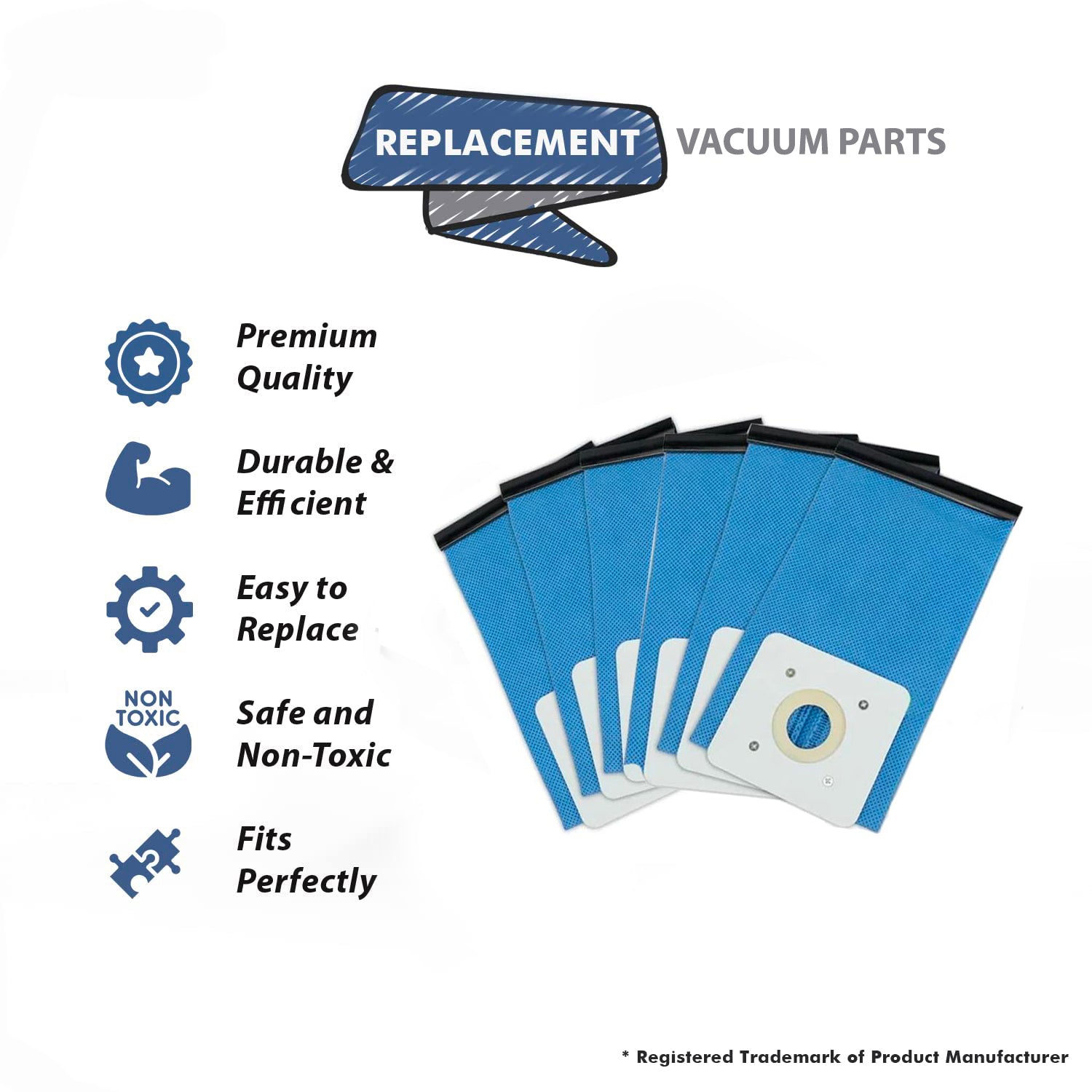 Topvacuumparts Replacement for Samsung VC-6025V Dust Bags Vacuum Cleaner DJ69-00420B # compare to parts PSMS-82