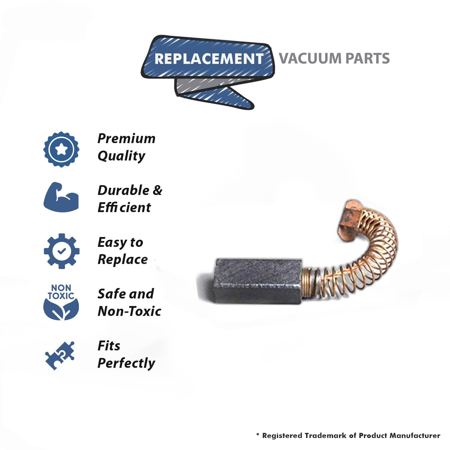 Topvacuumparts Replacement Part For Clarke E-2 Series Vacuum Cleaner Carbon Brush Kit # compare to part PX-500