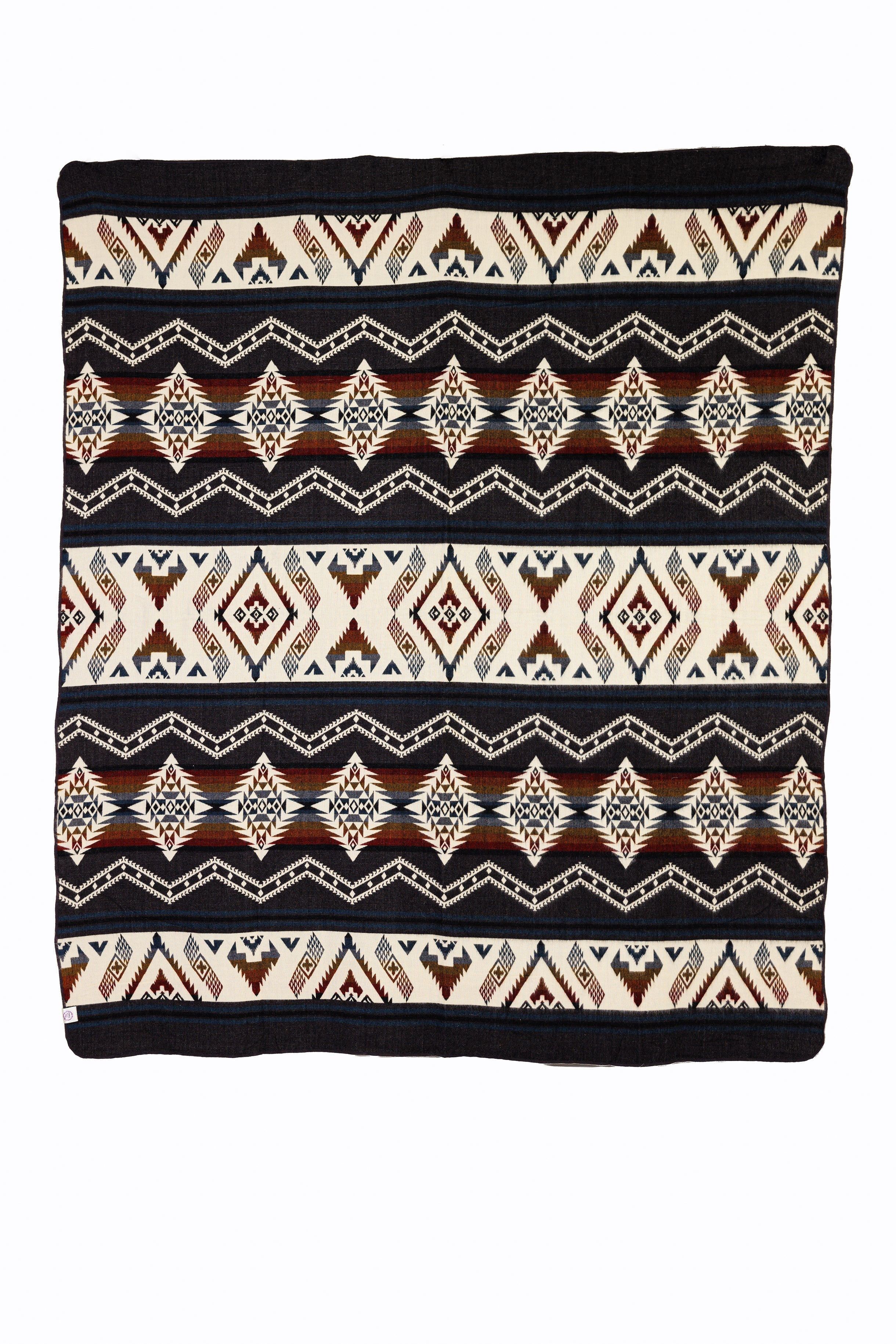 Handwoven Reversible Brown Red Wave Alpaca Throw Blanket- Yachana Collection