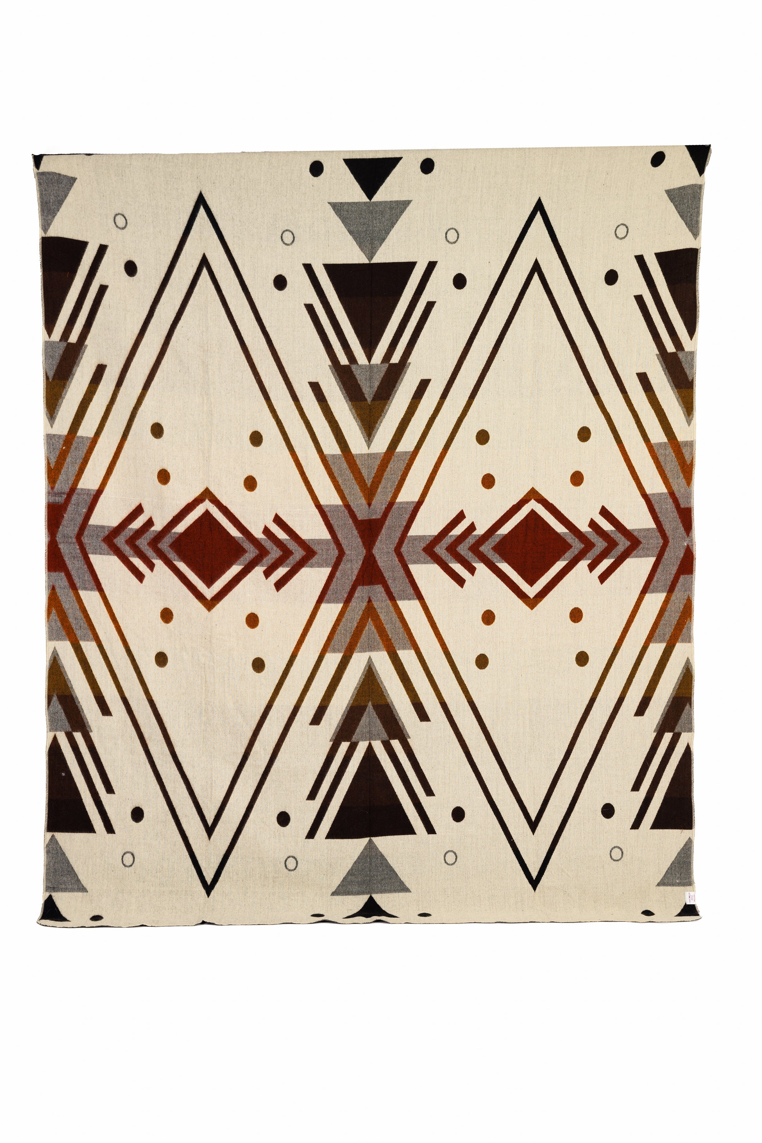 Handwoven Reversible Chevron Peach Red Gray & Black Alpaca Throw Blanket - Yachana Collection