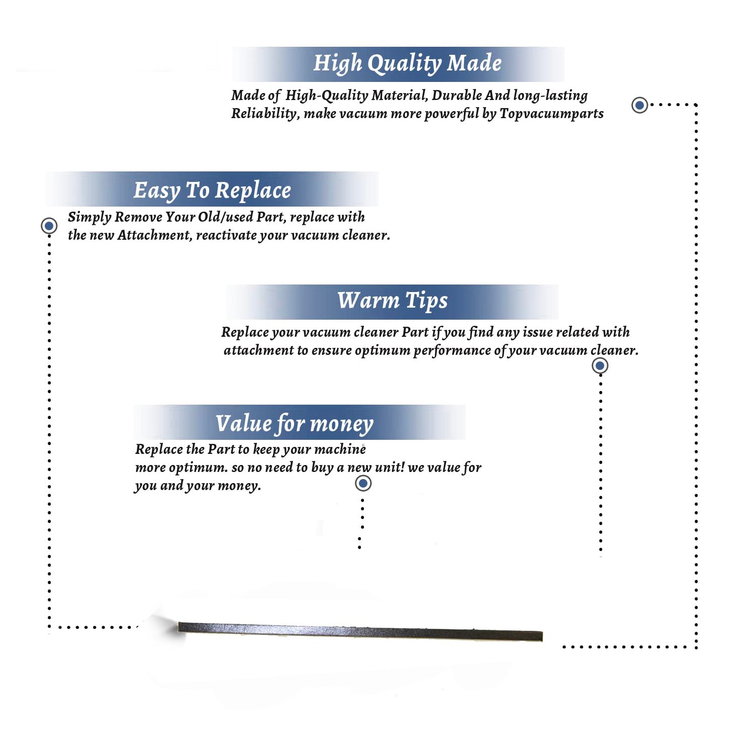 Topvacuumparts Replace Part For D4C, D4C SE Vacuum Cleaner Airpath Gasket Compatible# compare to parts 5833