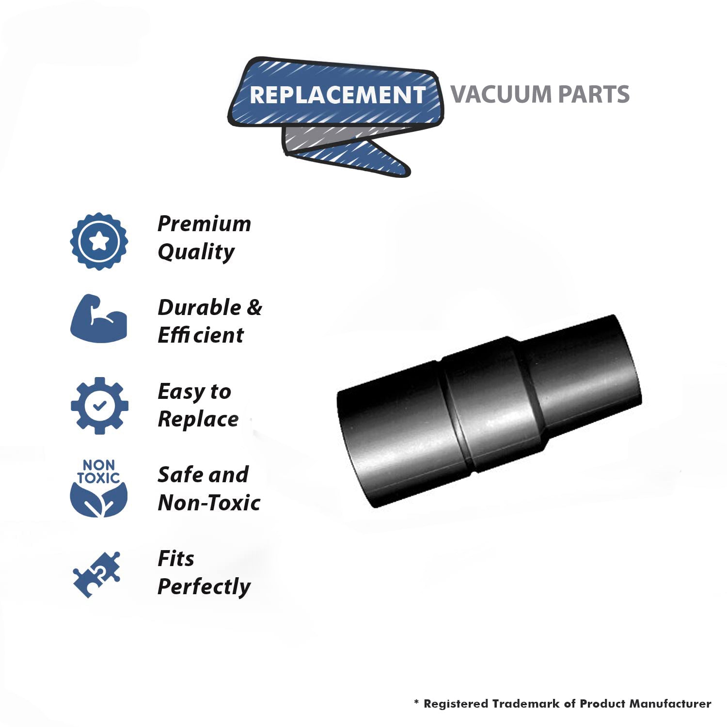 Topvacuumparts Replacement Part For Fitall Vacuum Cleaner Plastic Reducer 1-3/8
