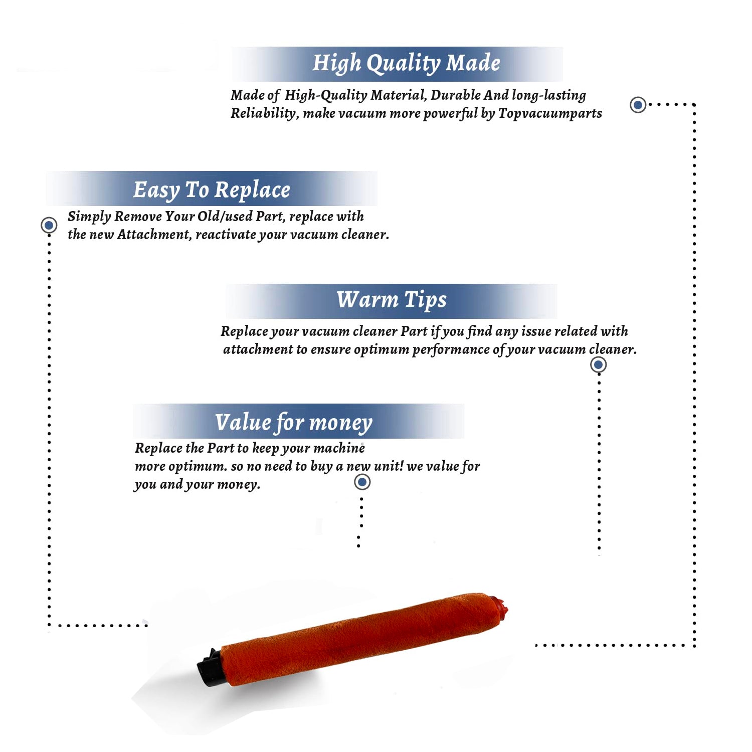 Topvacuumparts Replace Part For NV800, NV801, NV803 Soft Brushroll Compatible # compare to parts RB36-A
