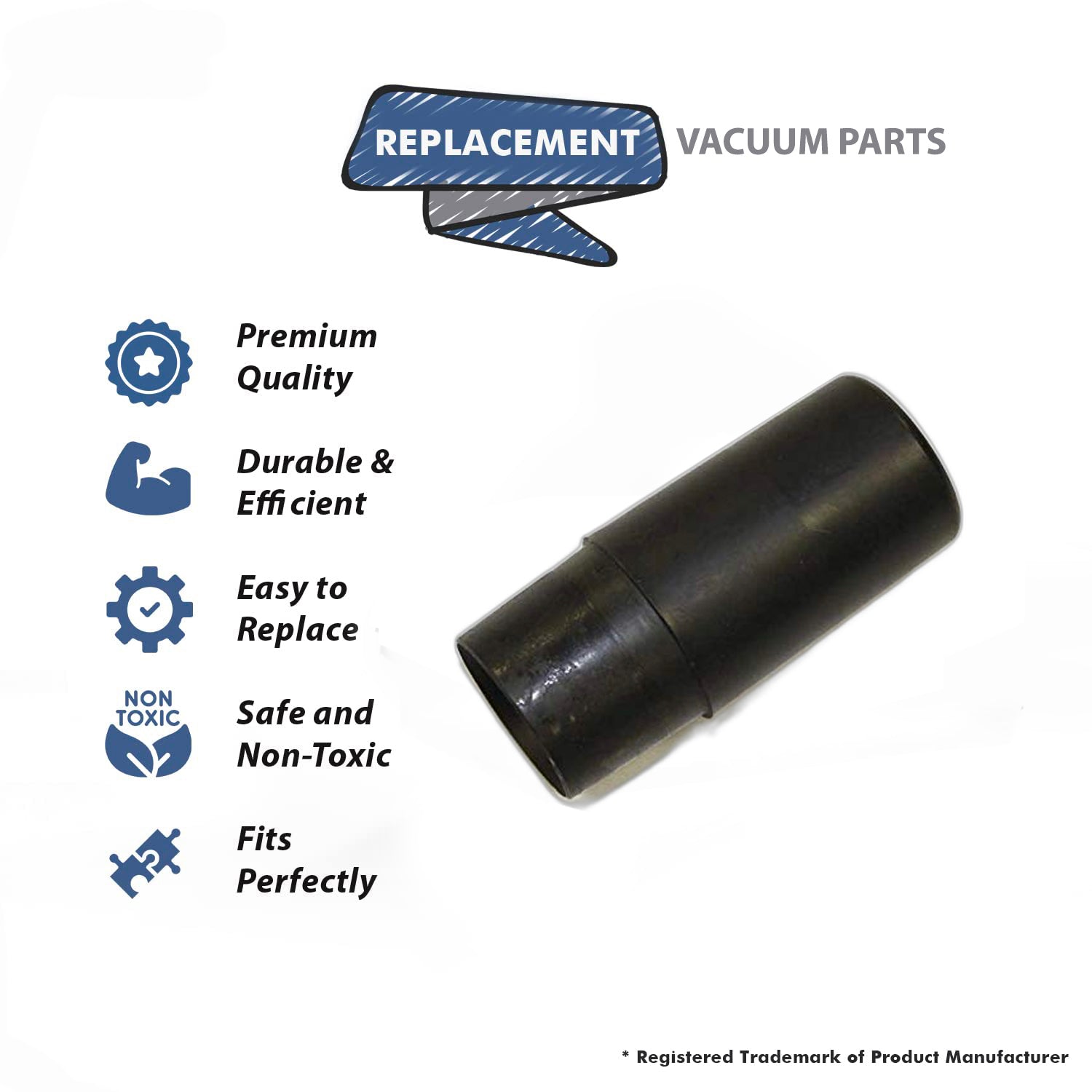 Topvacuumparts Replacement Part For Royal Vacuum Cleaner Black Plastic Adapter # compare to part ROR-5700
