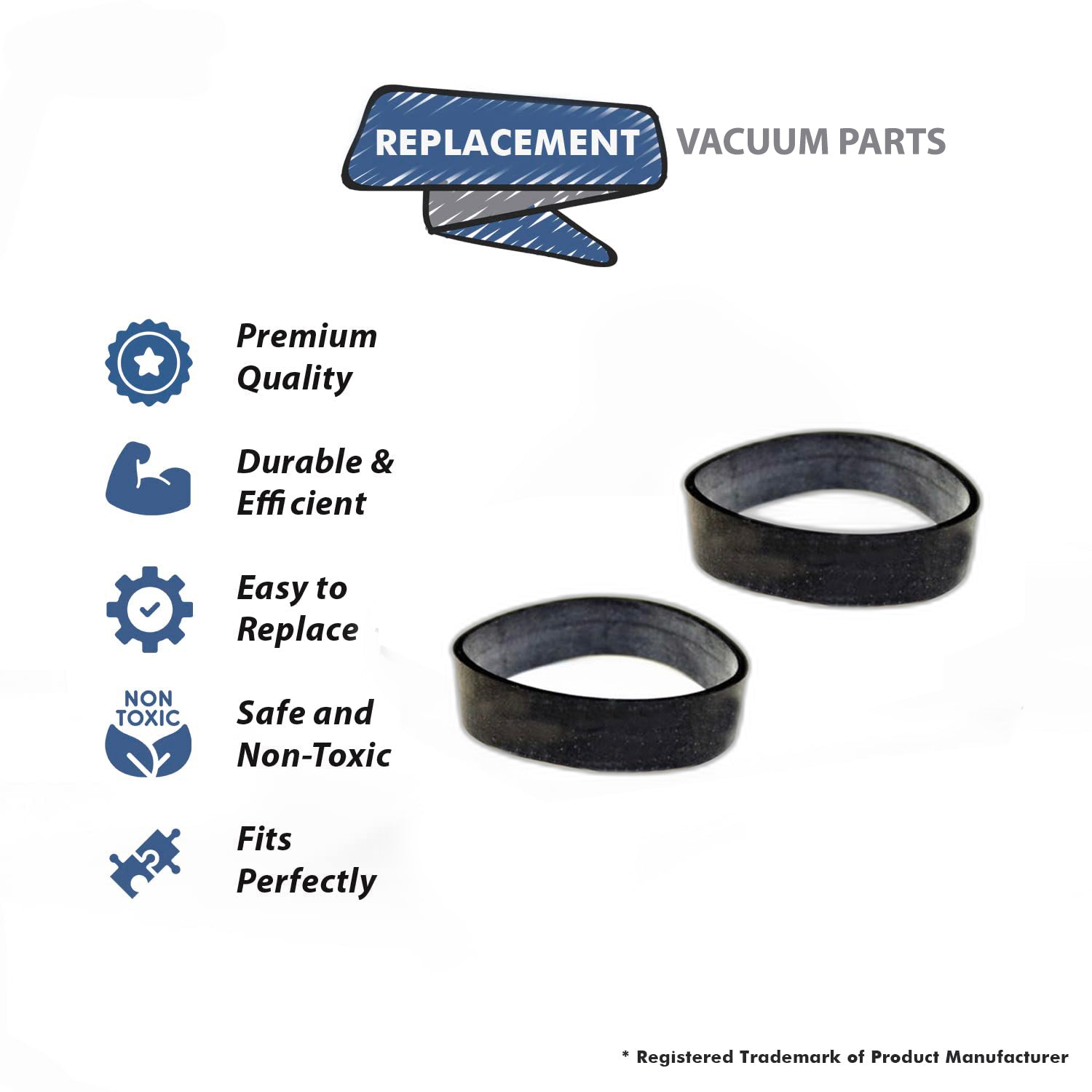 Topvacuumparts Replacement For 1650, 2800, 4375, 5825 Vacuum Cleaner DVC Flat Belts # Compare to Part 1055