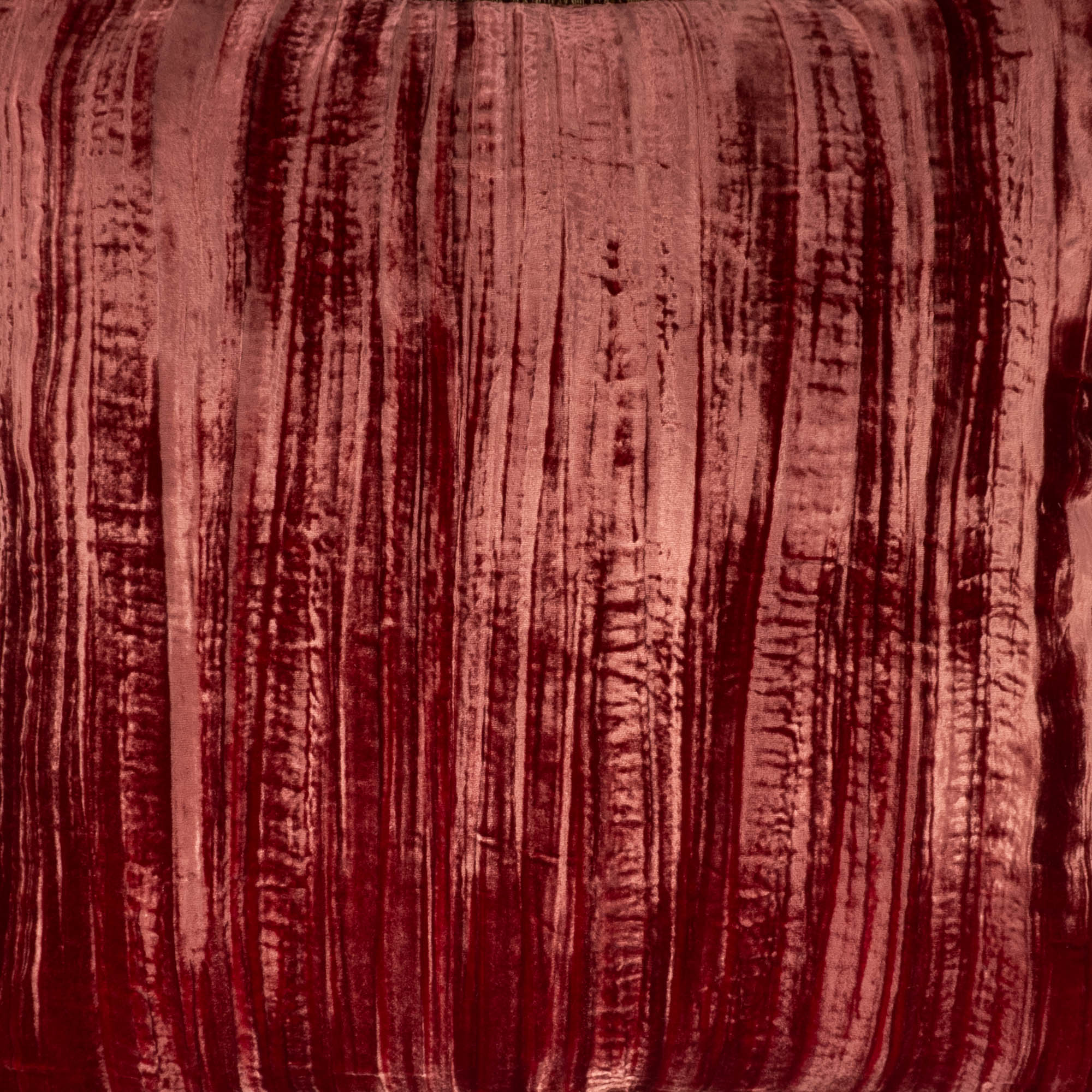 Red Fringed Silk Velvet Throw Pillow 20
