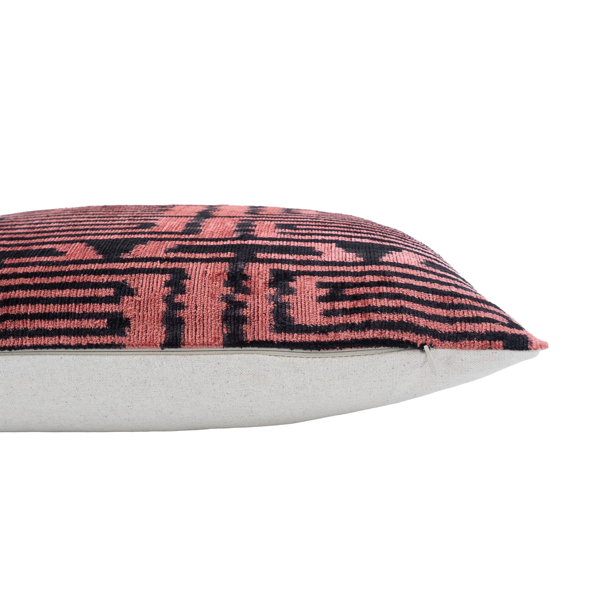 Rosa Silk Velvet Ikat Throw Pillow Cover 16 X 24