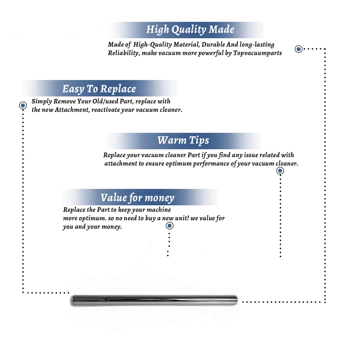 Topvacuumparts Replacement Part For Nutone CT650 Vacuum Cleaner Wand # compare to parts S88285000