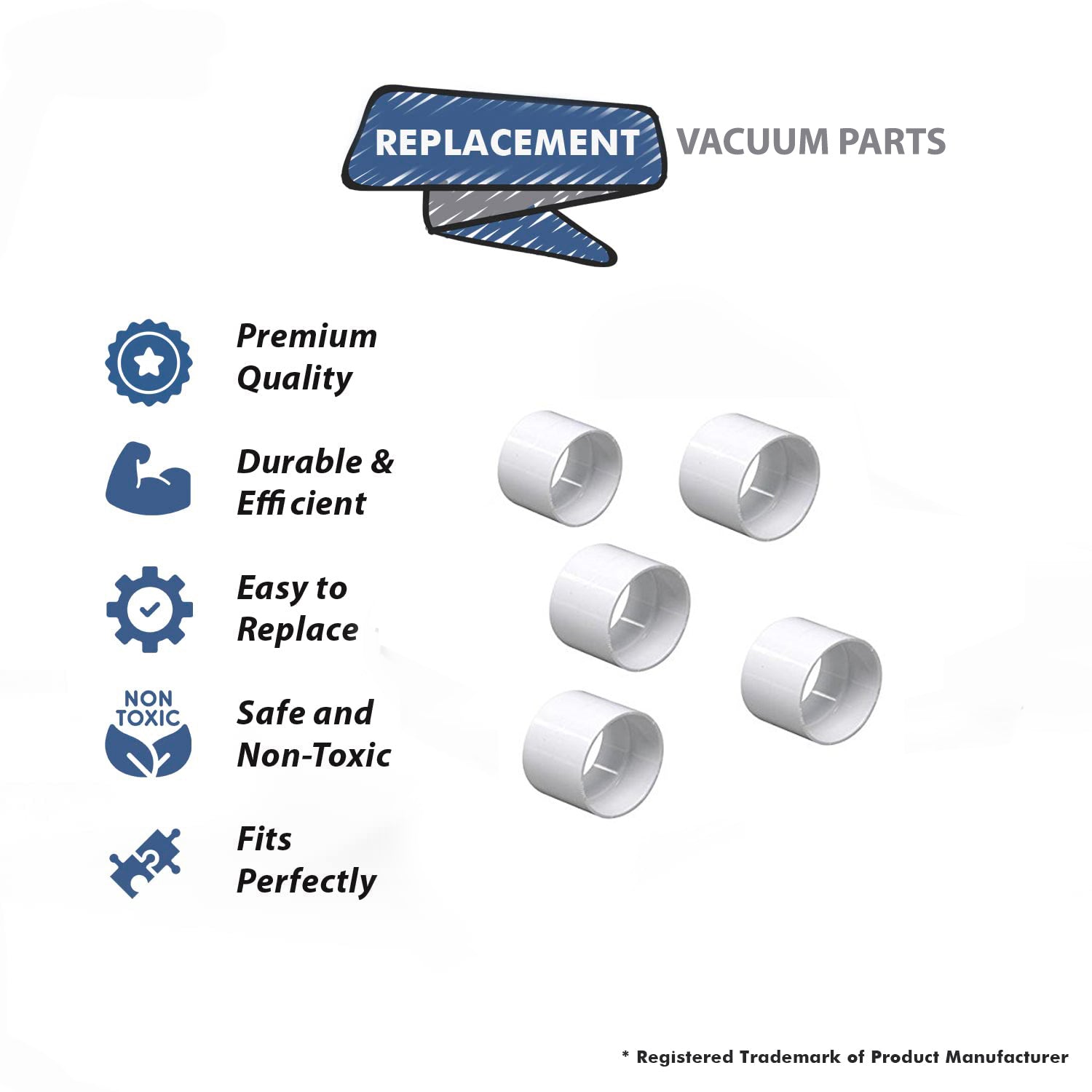 Topvacuumparts Replacement Part For Plastiflex Stop Coupler Central Vacuum Fitting 5 Pack # compare to part SV8062