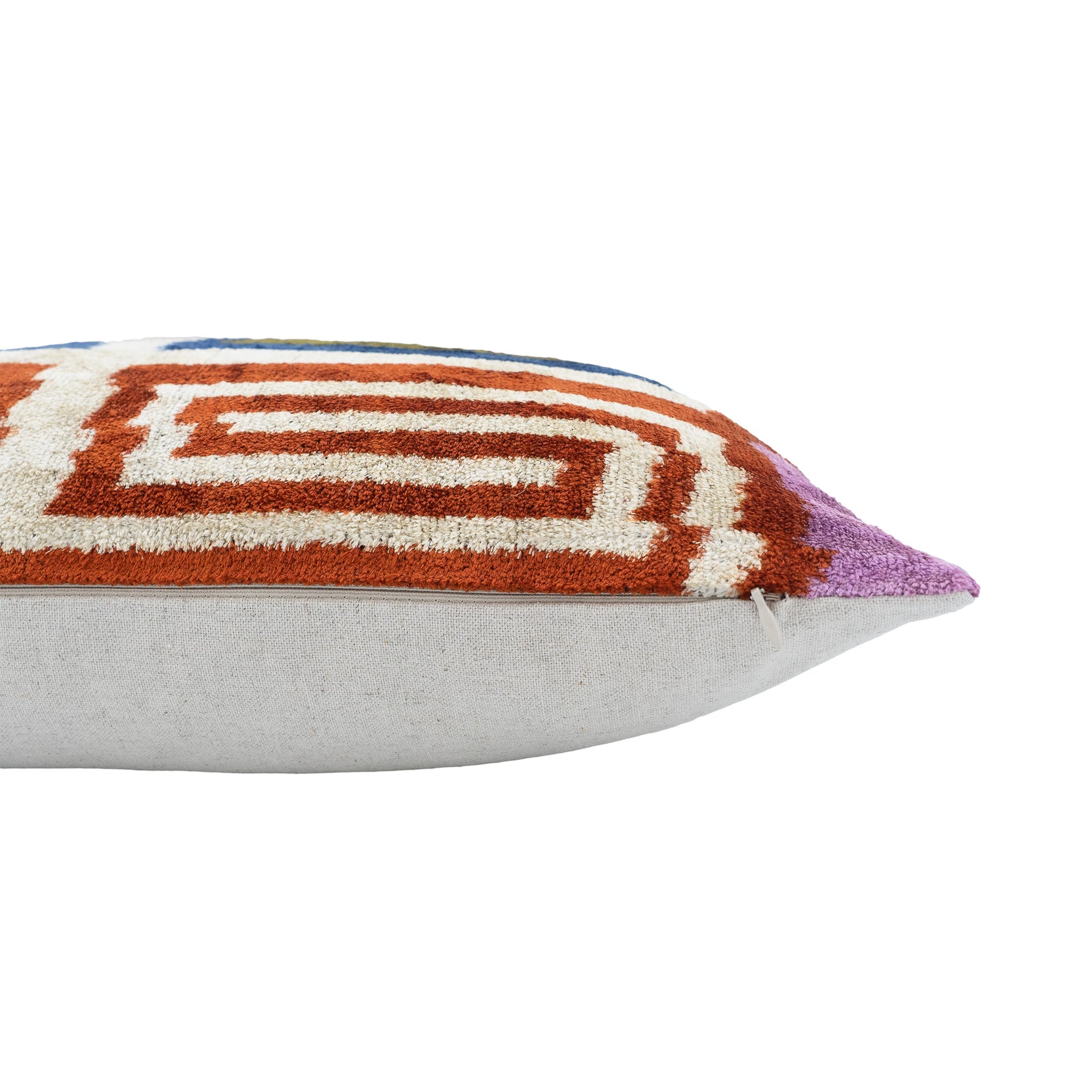 Soho Silk Velvet Ikat Throw Pillow Cover 16 X 24