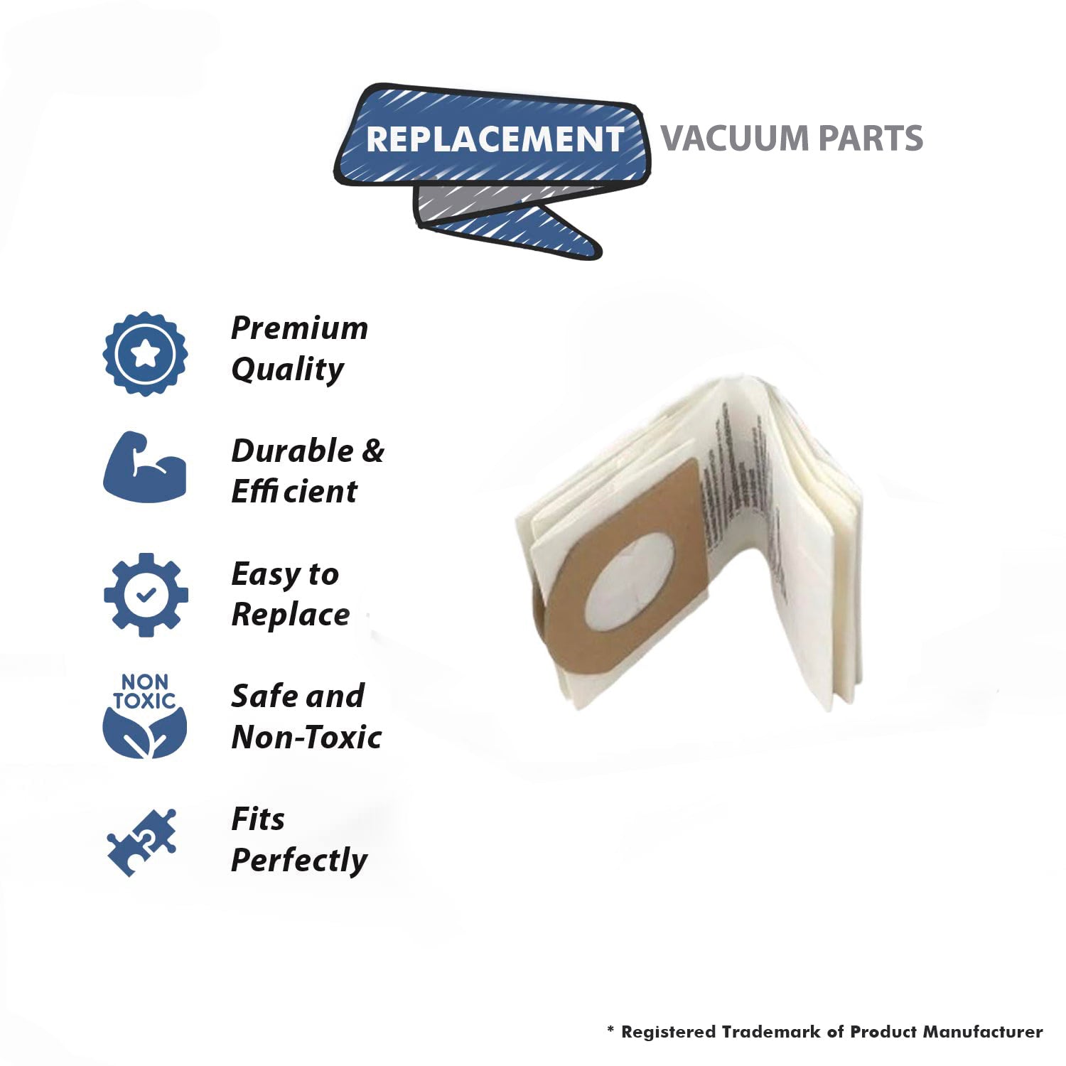 Topvacuumparts Vacuum Paper Bags Type G Replacement Part For Dirt Devil Models 9PK # compare to part T5704