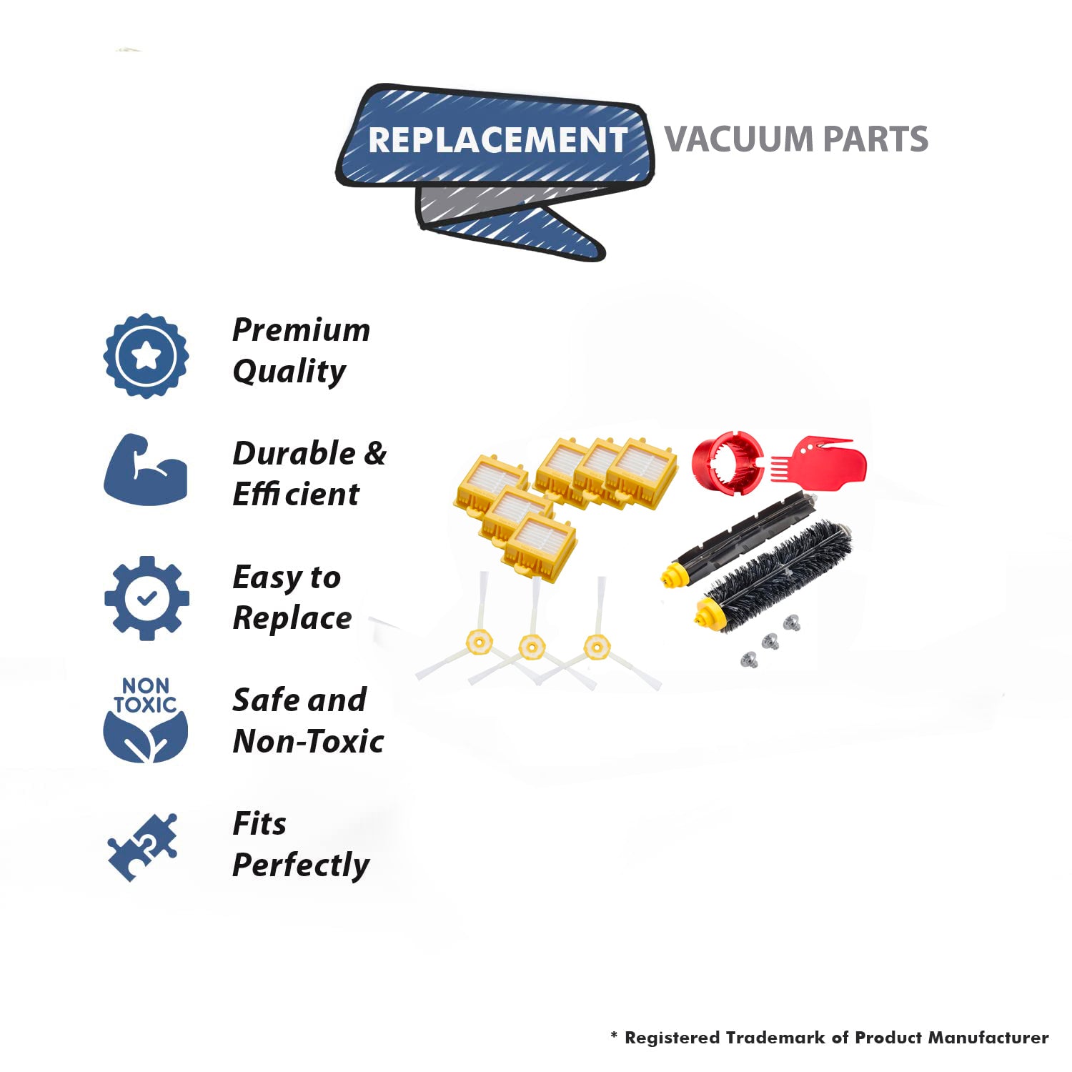 Topvacuumparts 16-Pack Replacement Parts Compatible for iRobot Roomba Accessories 700 Series 760 761 770 780 790 Filter Brush Vacuum Cleaner Kit