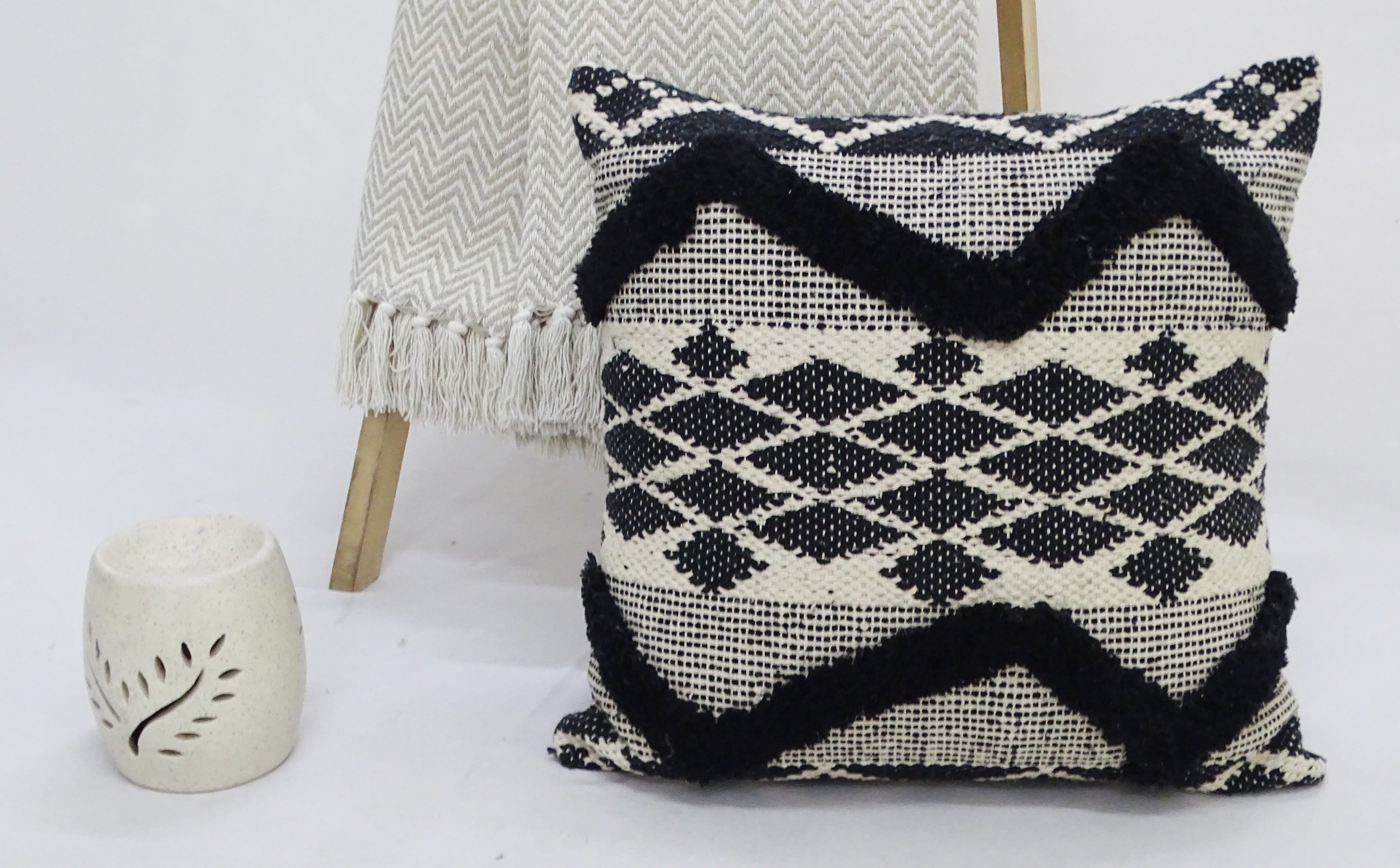 Decorative Tufted Chevron Pillow 20