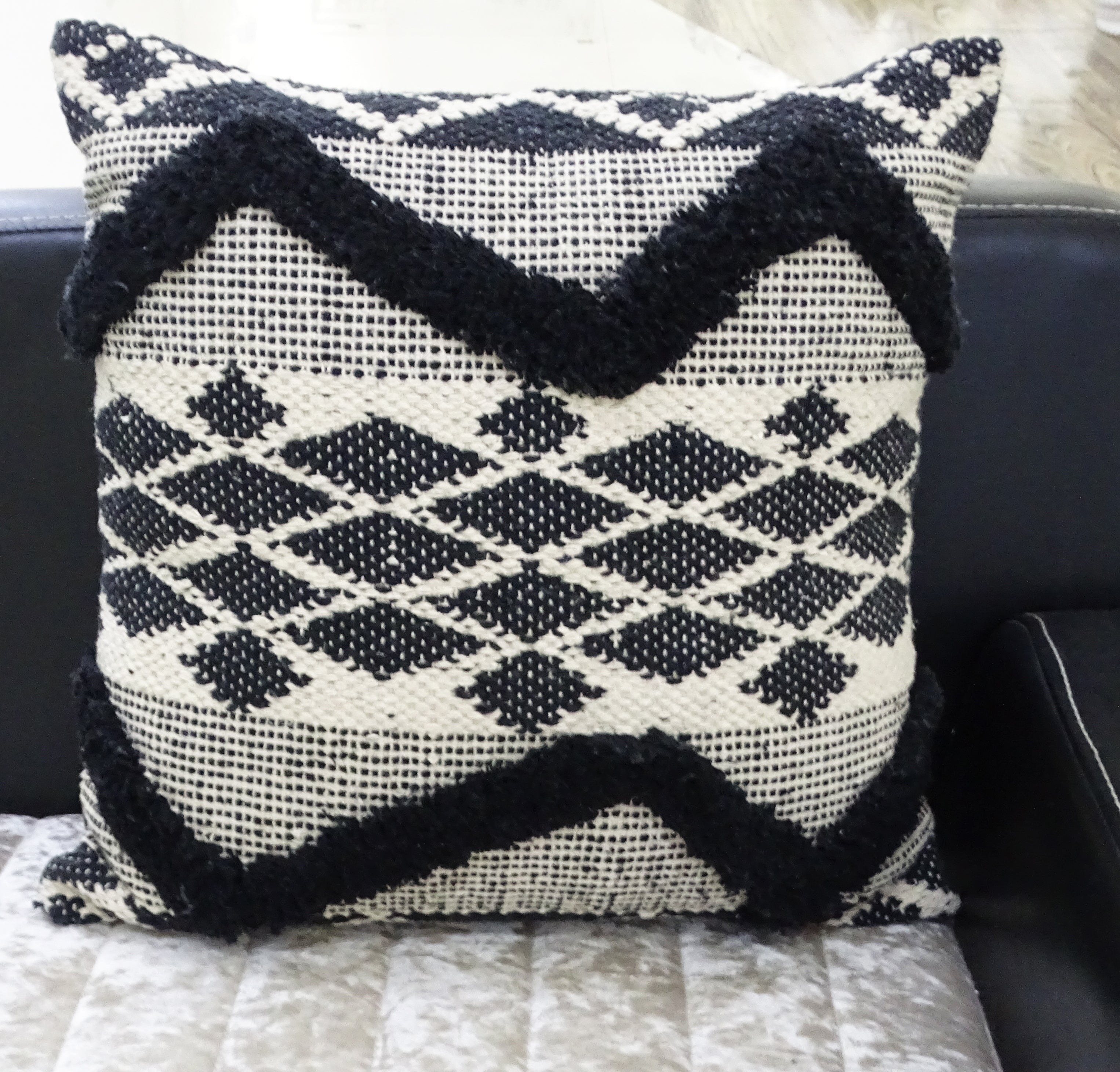 Decorative Tufted Chevron Pillow 20