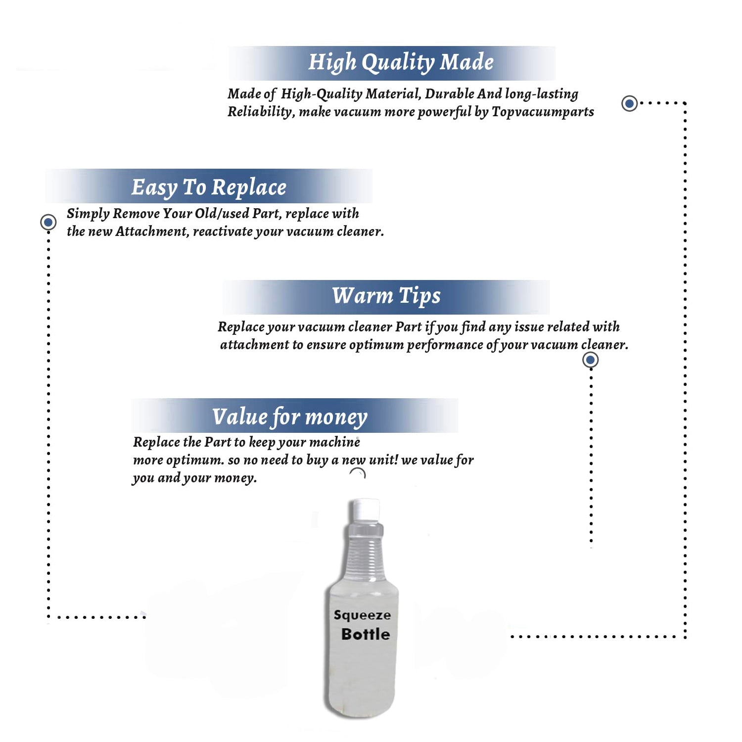 Topvacuumparts Replacement For Core Vacuum Cleaner Squeeze Bottle 32oz # Compare to Part UGDP-32