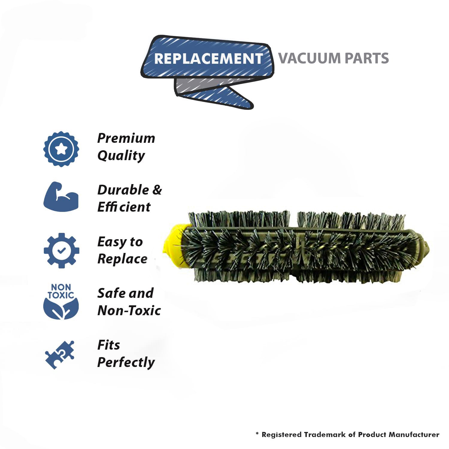 Topvacuumparts Main Bristle Brushroll Replacement Part For Roomba 700 Series Vacuum Cleaner # compare to part USABRL95