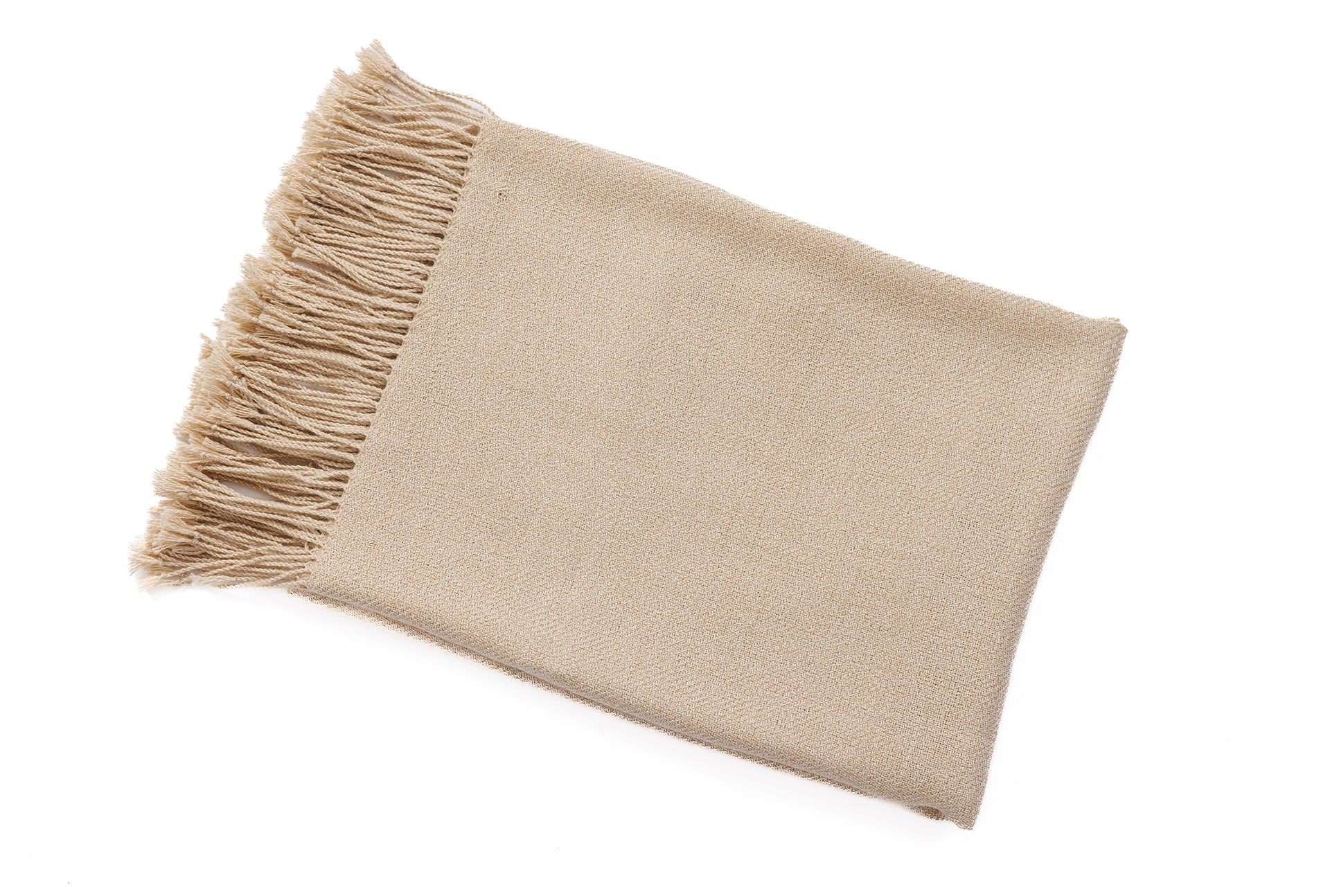 Handloomed 100% Undyed Baby Alpaca Ivory Mist Throw Blanket From Peru - Wasi Collection