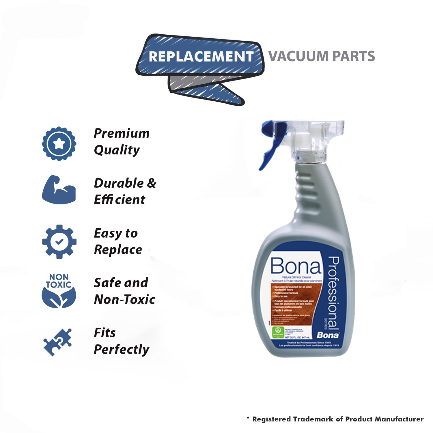 Topvacuumparts Replacement Part For Bona Vacuum Cleaner Natural Oil Floor Cleaner 32oz # Compare to Part WM701151001