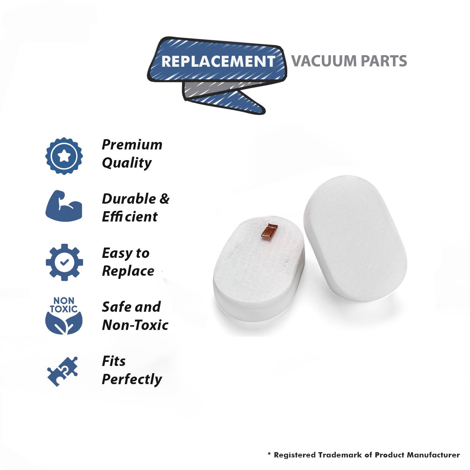 Topvacuumparts Replace Part For shark AH400, AH401 Foam and Felt Filter Kit Compatible # compare to parts  XFFH400