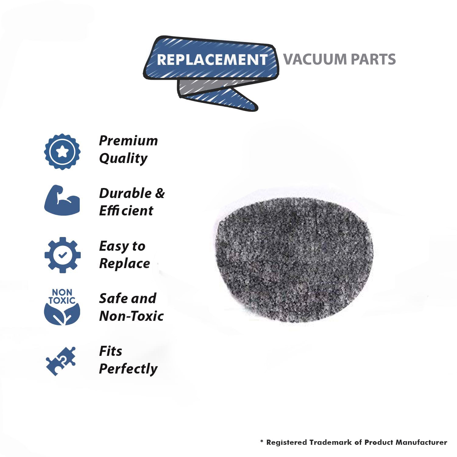 Topvacuumparts Fits For Panasonic, P-18071 Canister Vacuum Cleaner Secondary Filter for Models  CL481, CL483, CL485 # compare to parts YMV30K61000