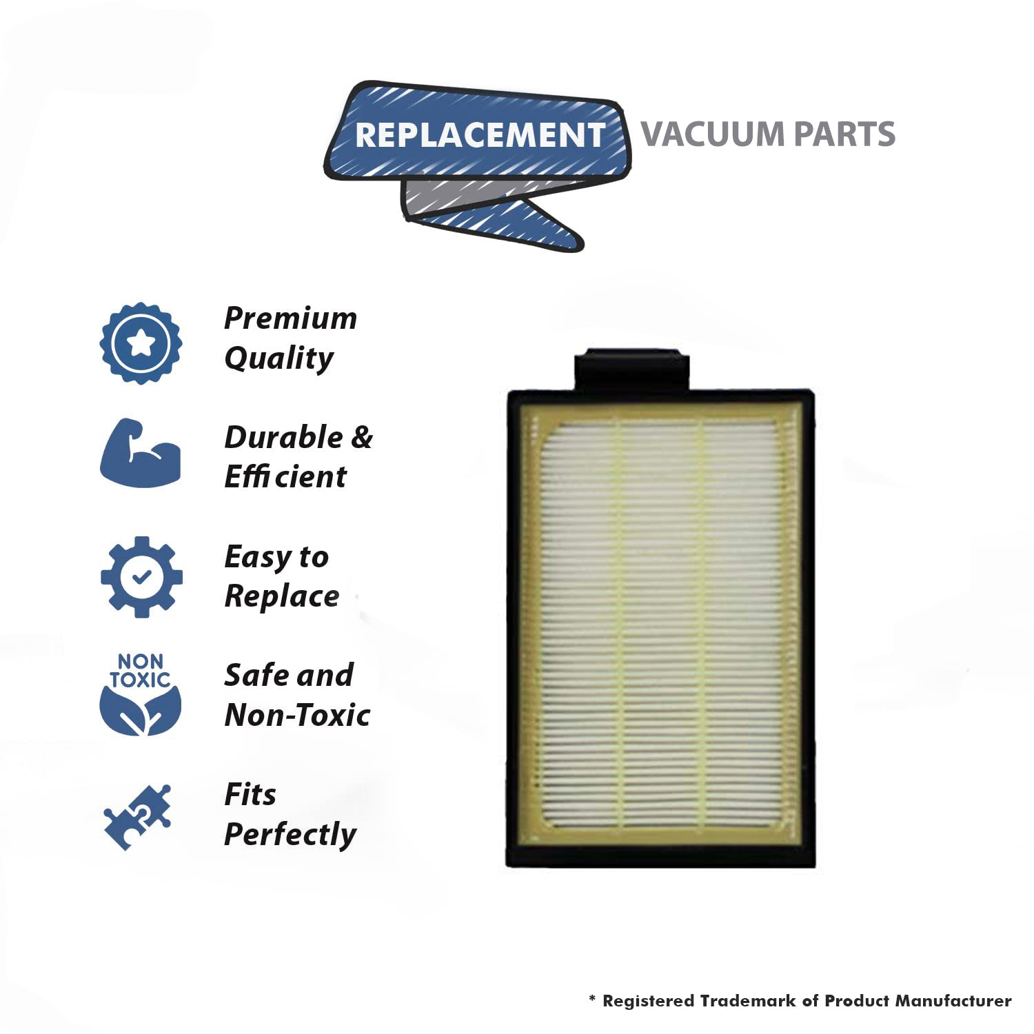 Topvacuumparts Replacement Part For CR109 Canister Vacuum Cleaner Exhaust Hepa Filter # compare to part ZW0304-18