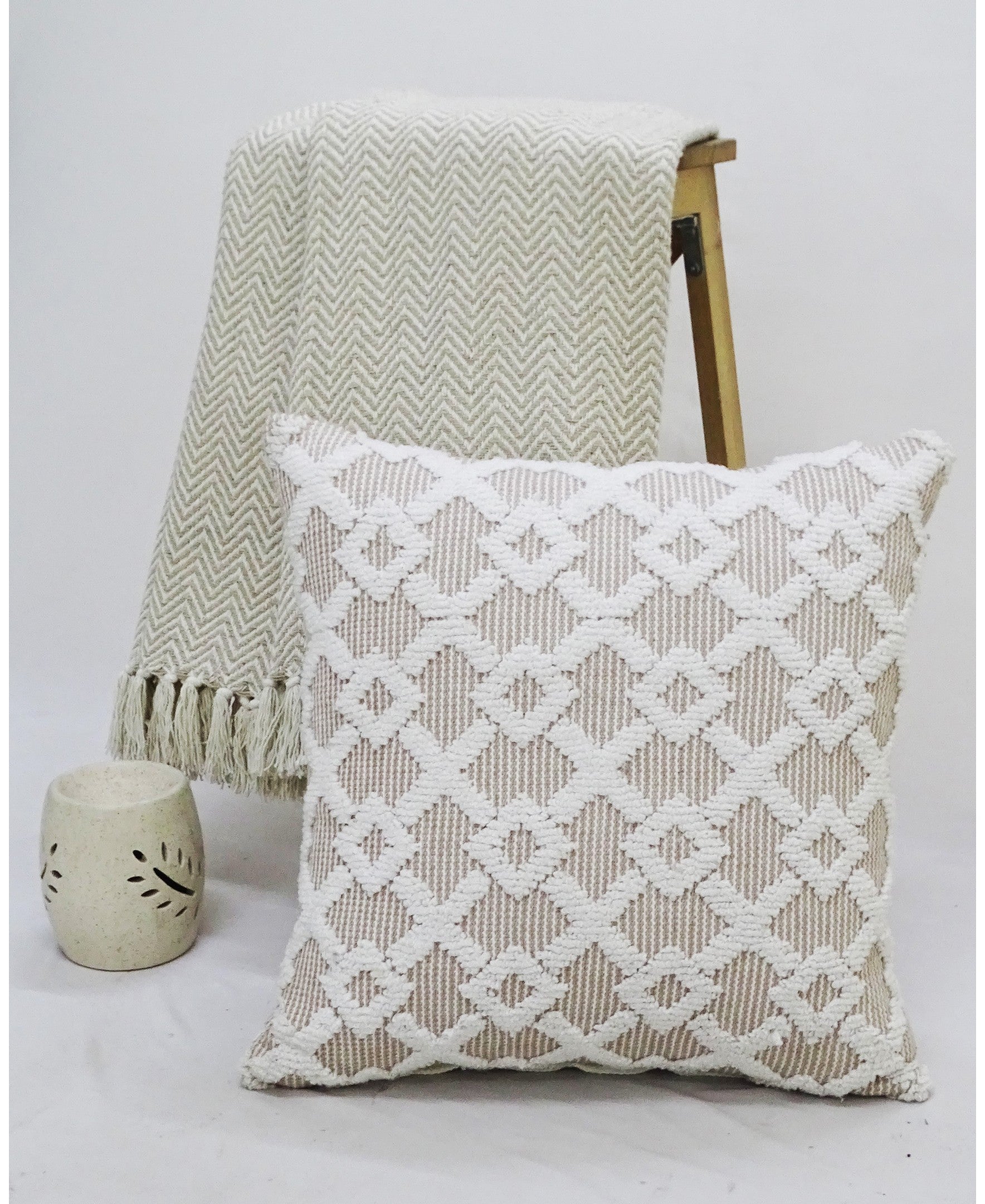 Decorative Beige Accent Throw Pillow  20
