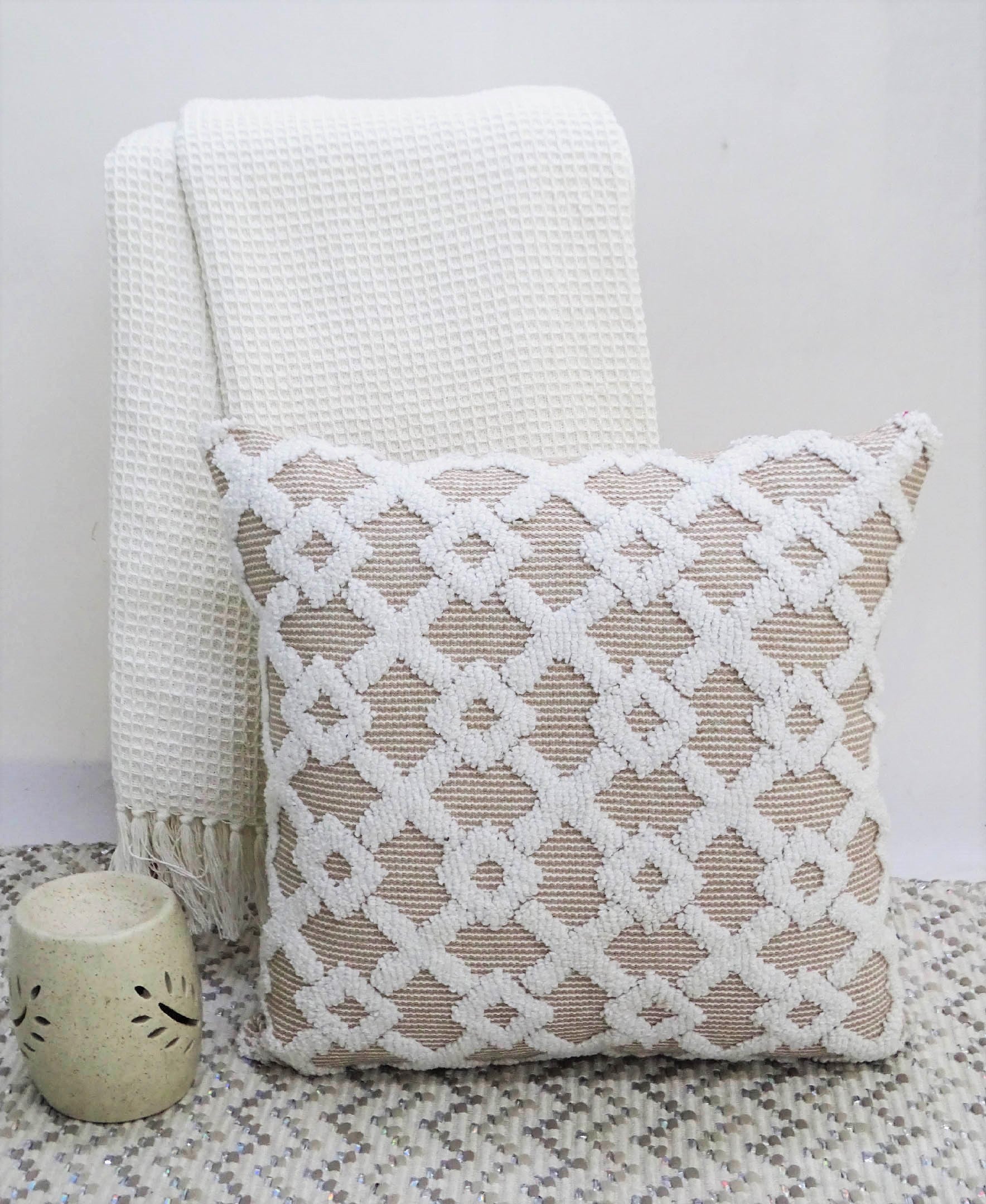 Decorative Beige Accent Throw Pillow  20