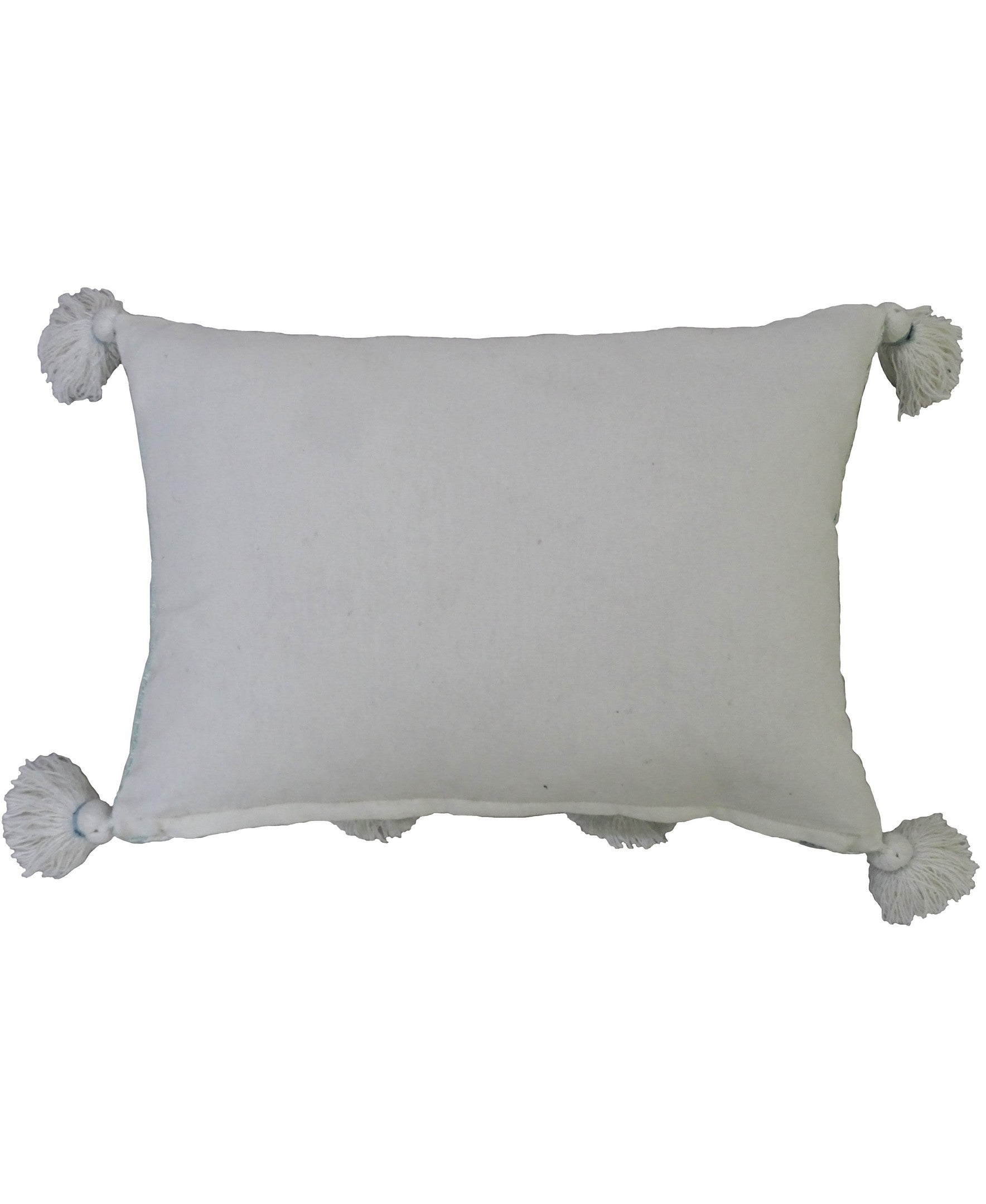 Accent Pillow with Large Poms and Corner Tassels 14