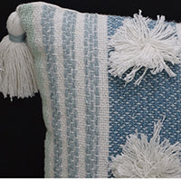 Accent Pillow with Large Poms and Corner Tassels 14