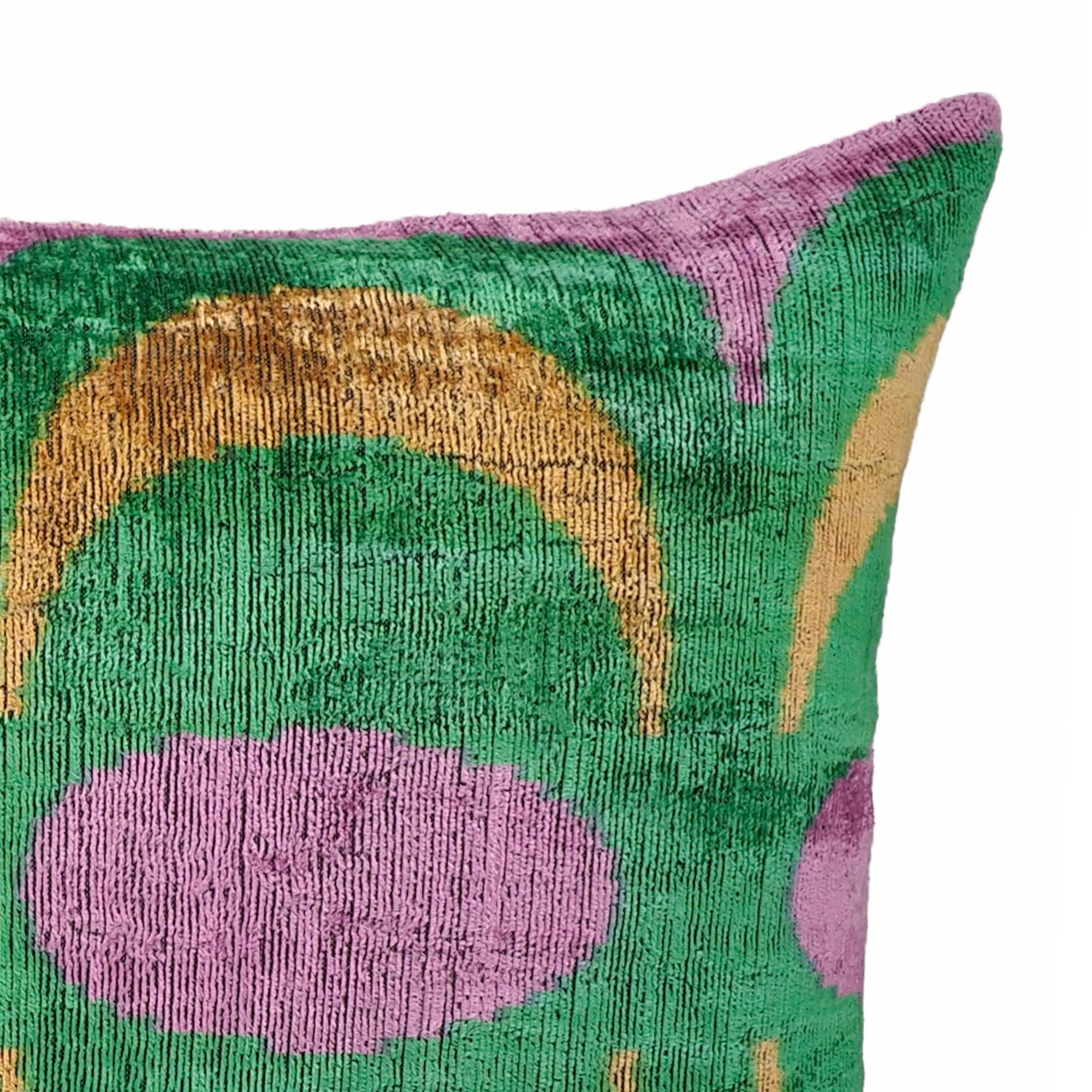 Bongo Silk Velvet Ikat Throw Pillow, 16 x 24