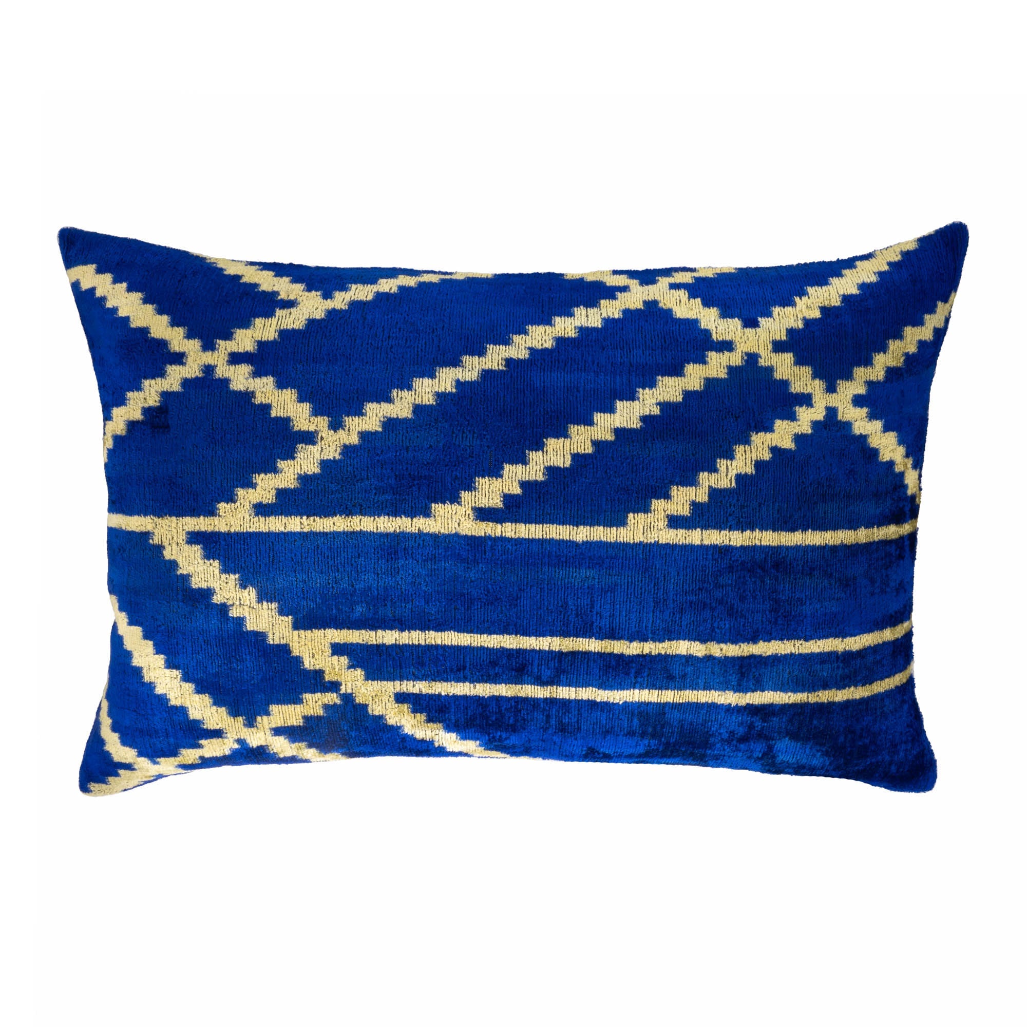 Coastal Silk Velvet Ikat Pillow Cover, 16 x 24