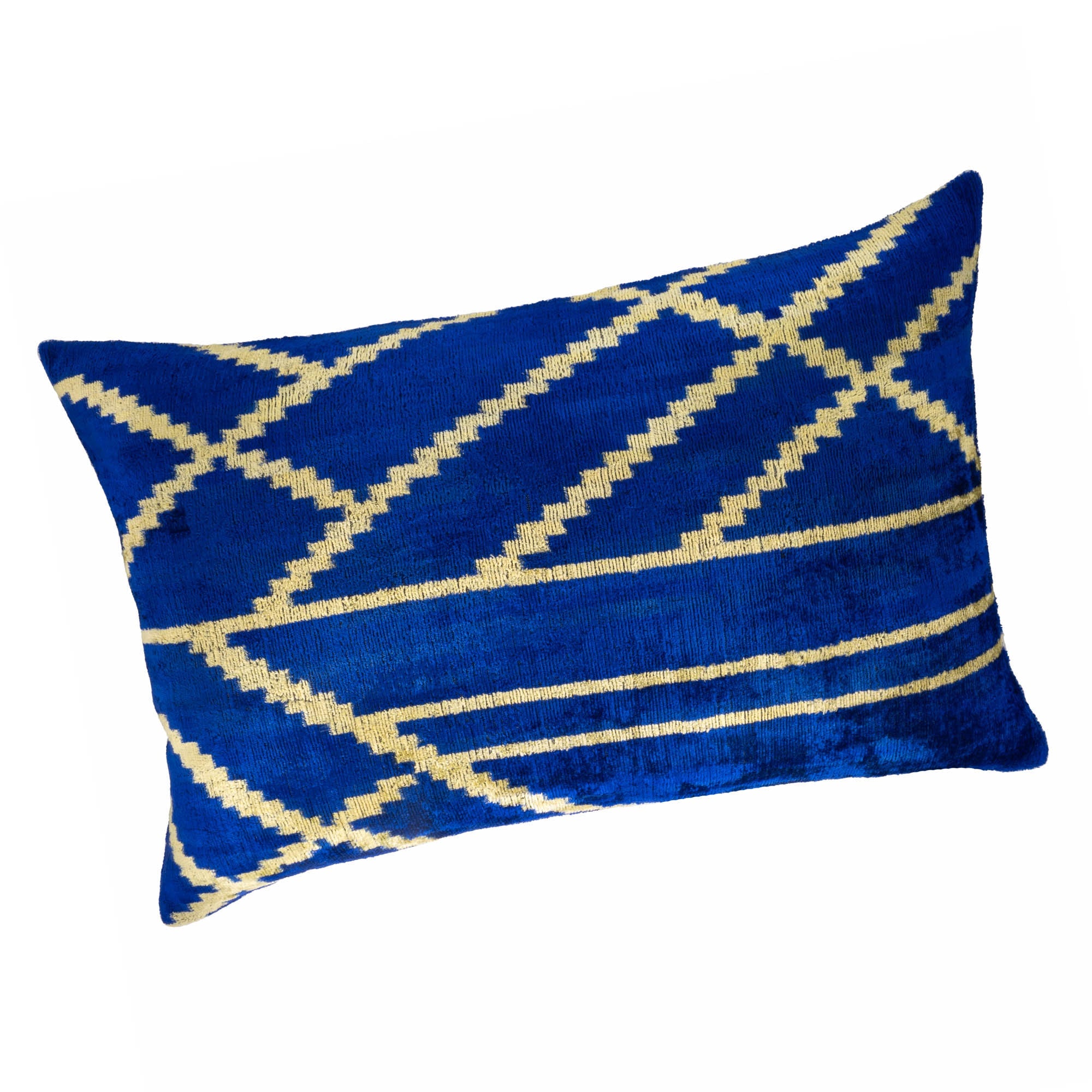 Coastal Silk Velvet Ikat Pillow Cover, 16 x 24