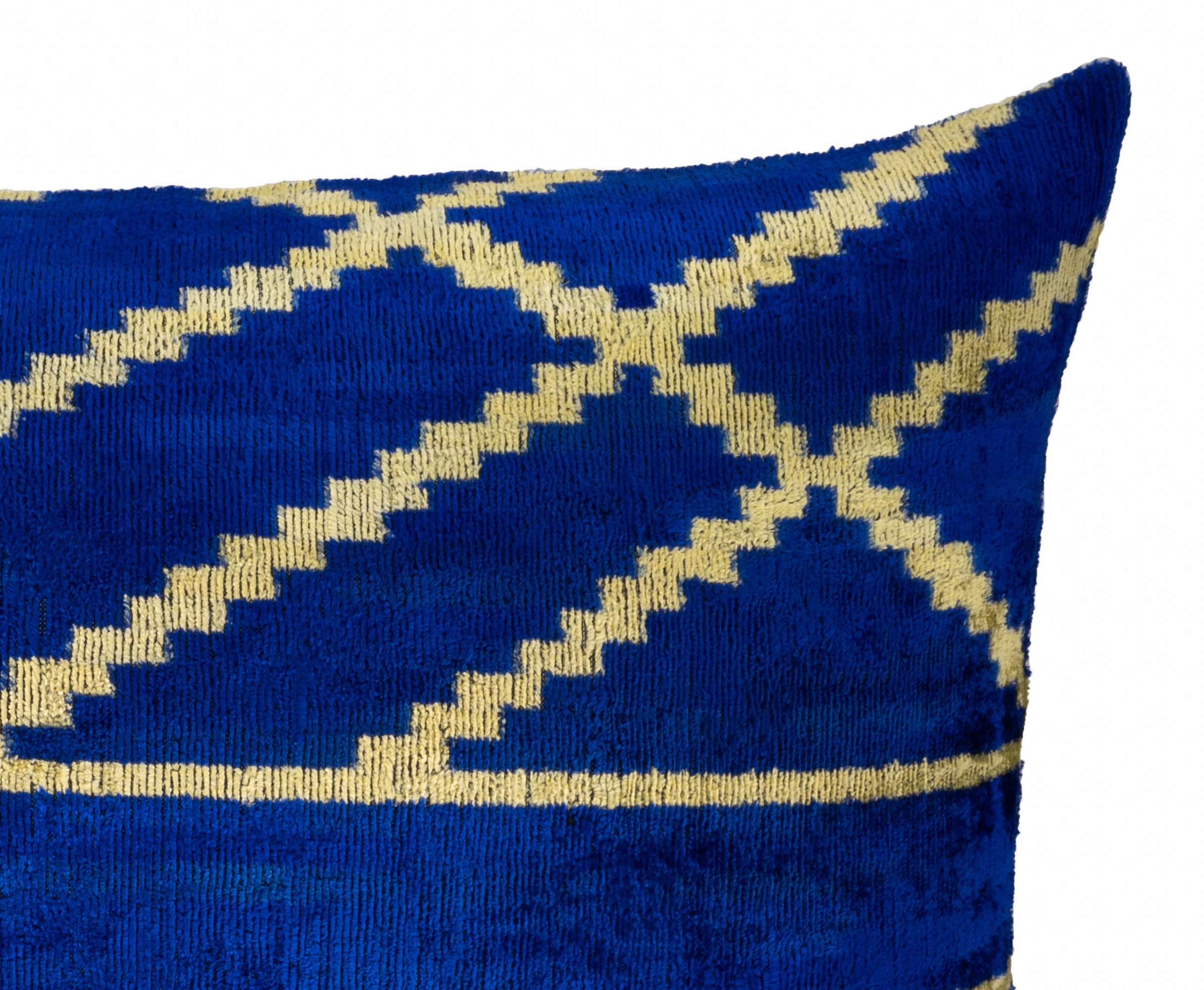 Coastal Silk Velvet Ikat Pillow Cover, 16 x 24
