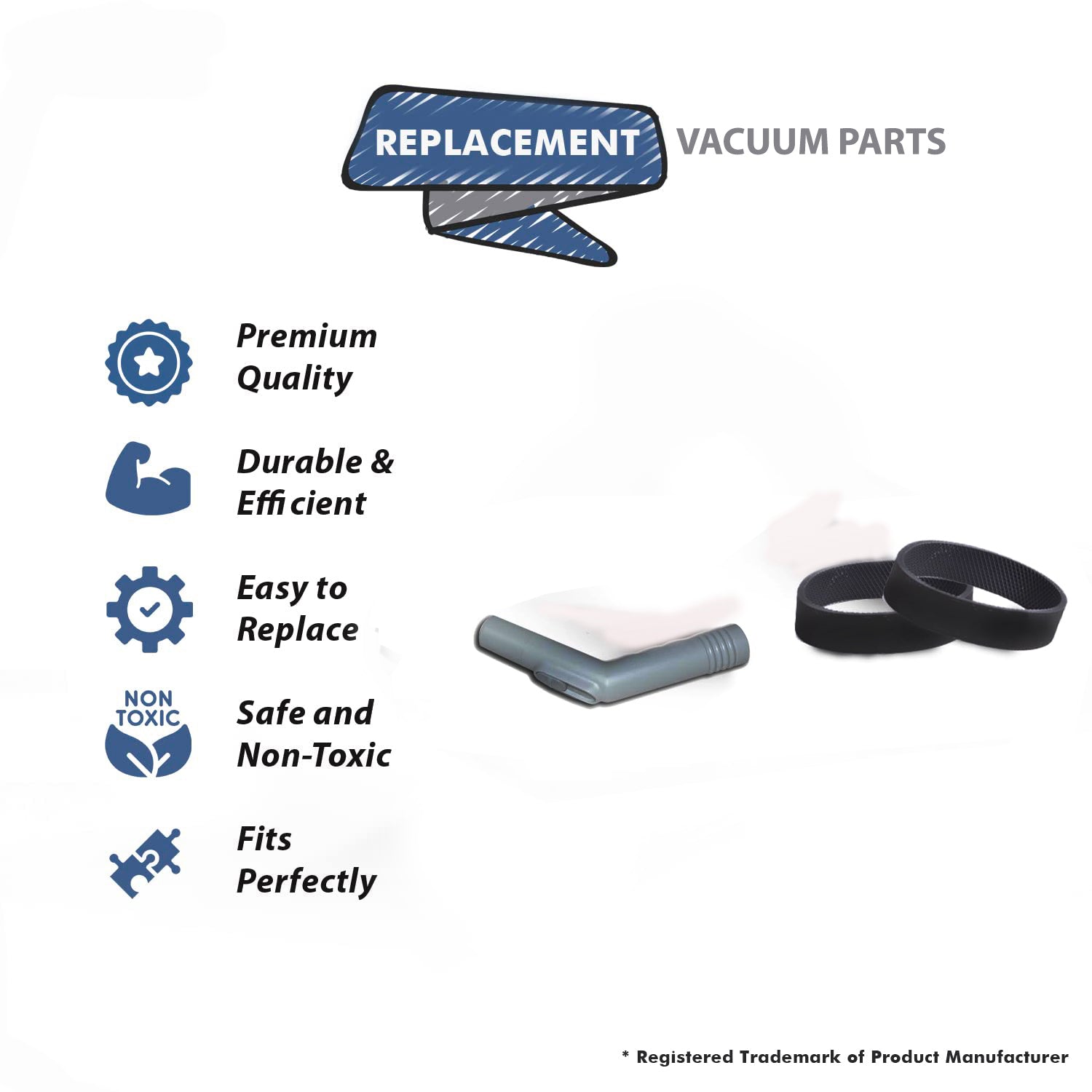 Topvacuumparts Replacement For Kirby Ultimate G Vacuum Curved Wand with 2 Belts Compare to Part 225101, 301289S