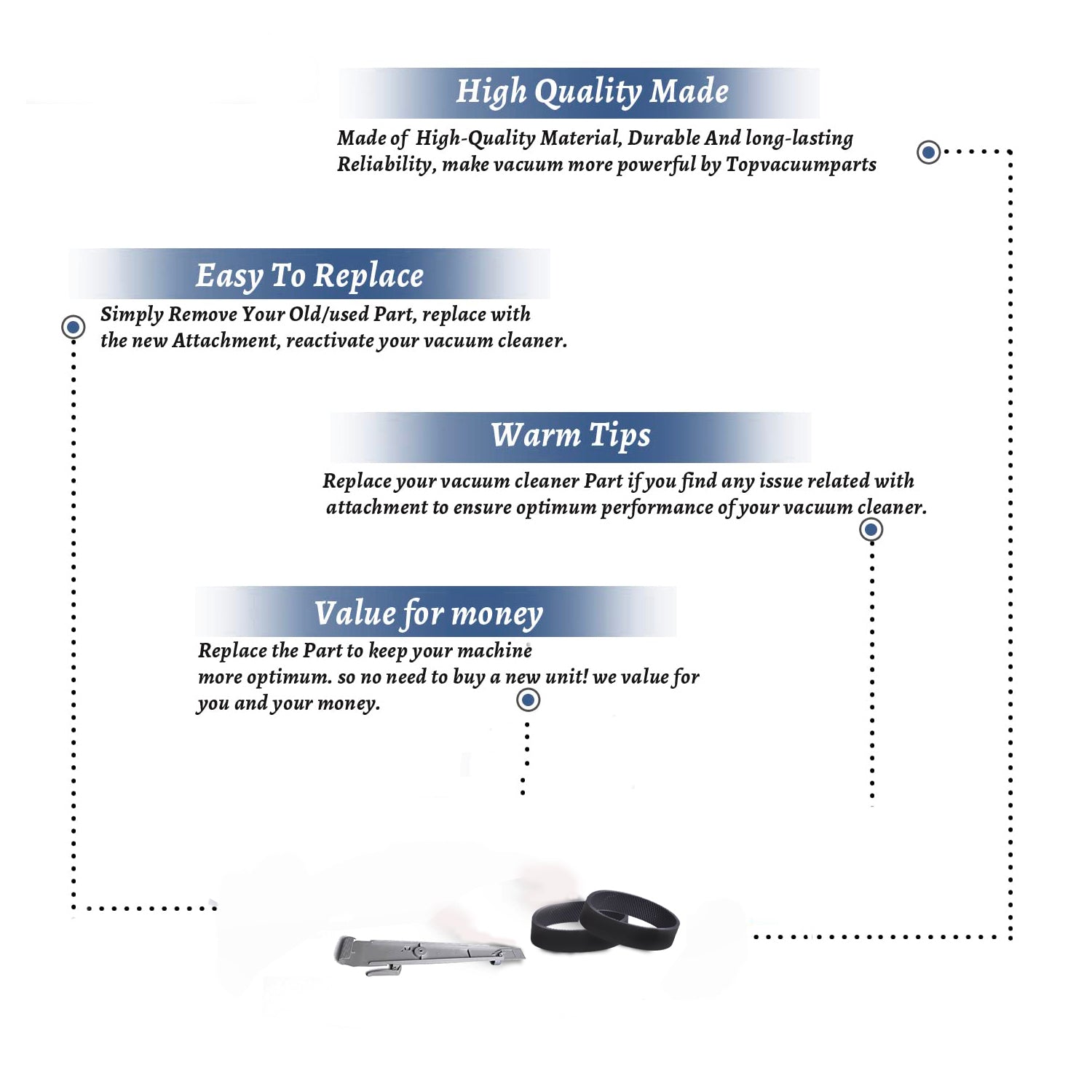 Topvacuumparts Replacement For Kirby Generation 3 Rear Cover Assembly with 2 Belts Compare to Part 673789S, 301289S