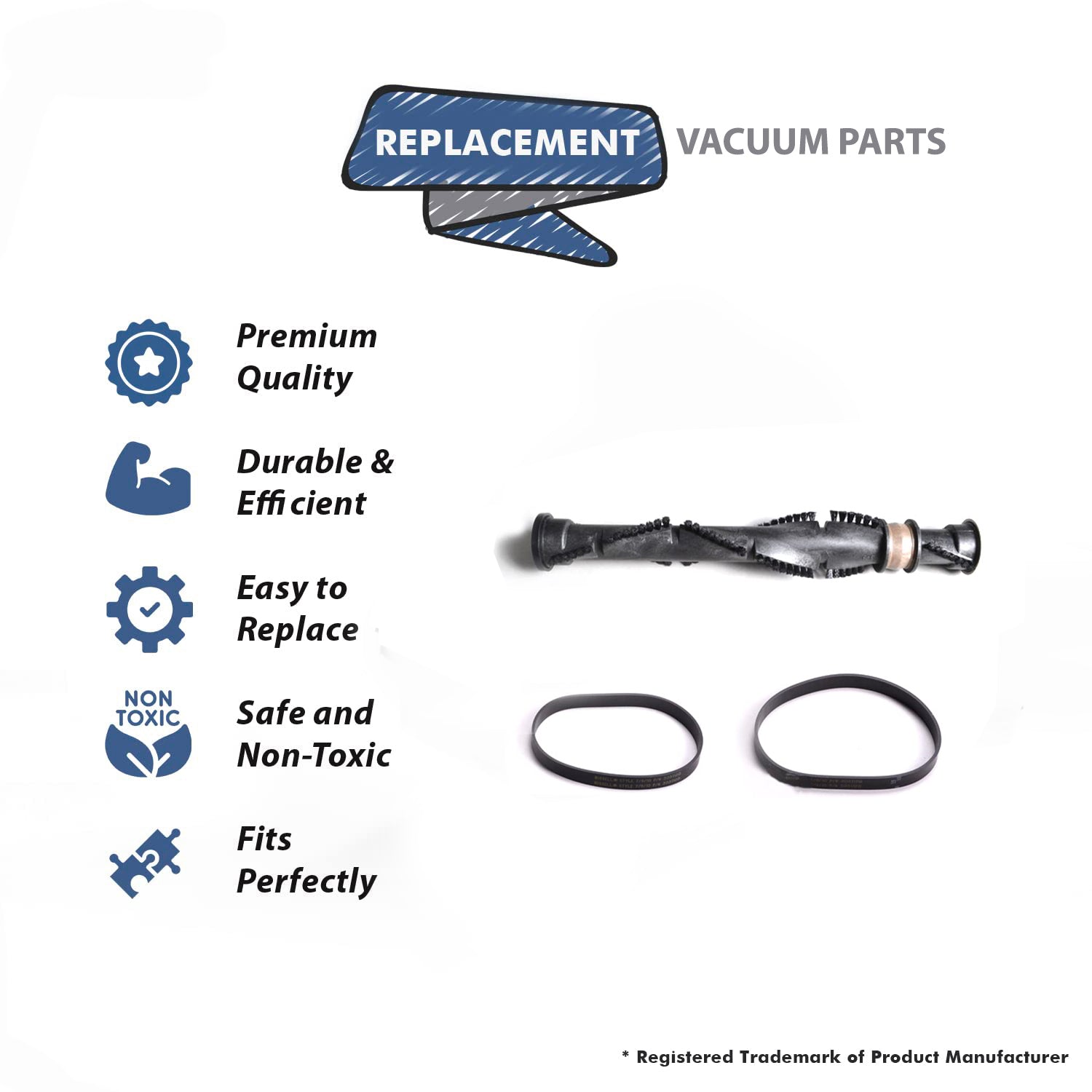 Topvacuumparts Replacement For Bissell 2031283 BRUSH and Belts for Style 7 9 10 12 14 16 Series compare to parts 2031283, 32074