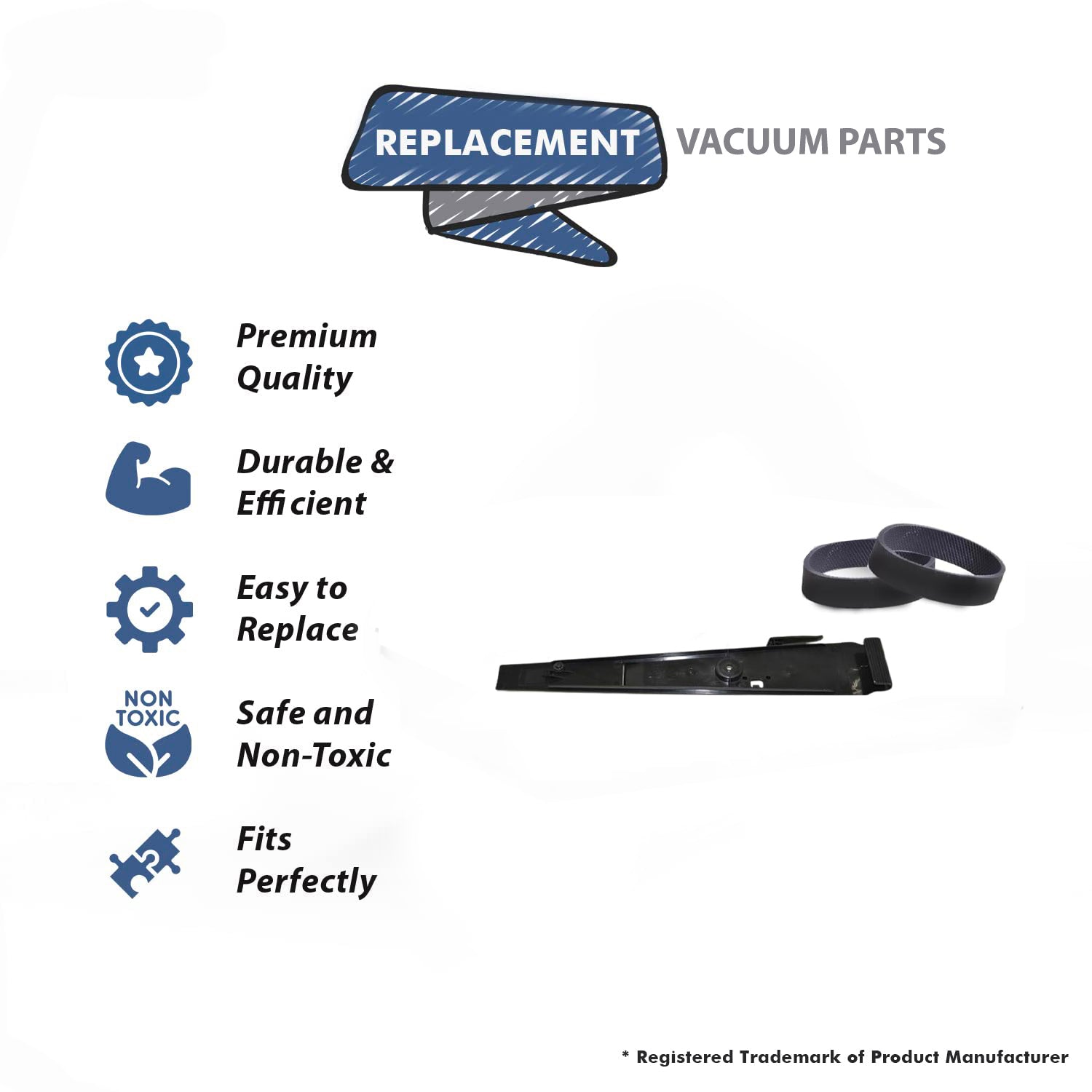 Topvacuumparts Replacement For Kirby Vacuum Cleaner Handle Fork Rear Cover Assembly With 2 Belts compare to part 673701S, 301289S