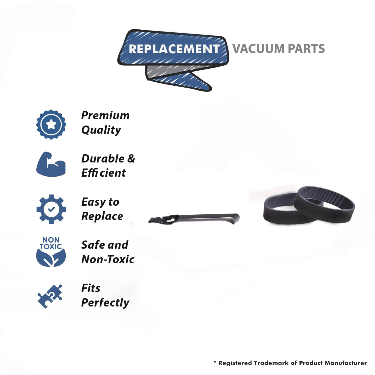 Topvacuumparts Replacement For Kirby Vacuum Cleaner Right Trim Strip with 2 Belts Compare to Part 630814, 301289S