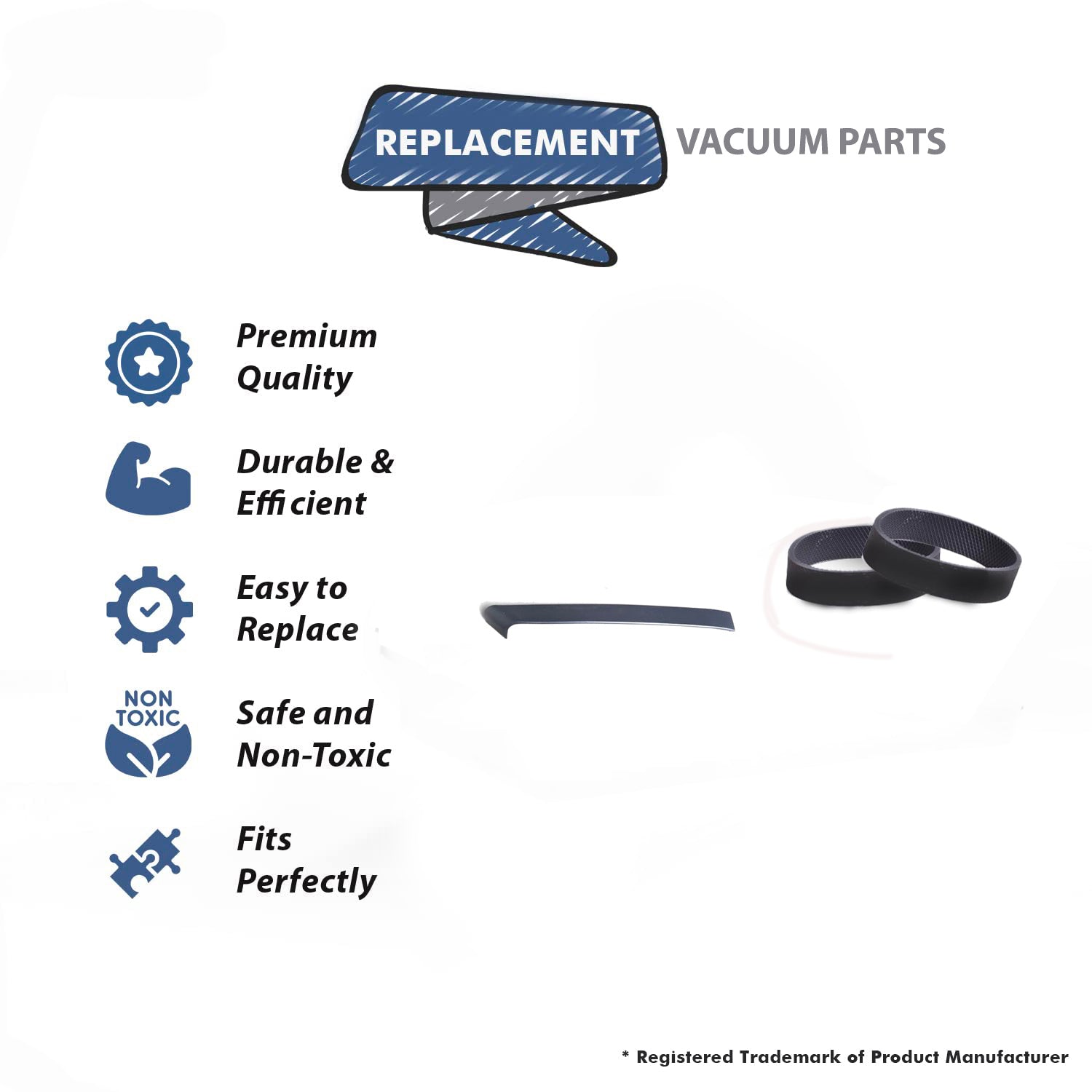 Topvacuumparts Replacement For Kirby Generation 4 Upright Vacuum Cleaner Left Cover Trim Strip with 2 Belts Compare to Part 630993, 301289S