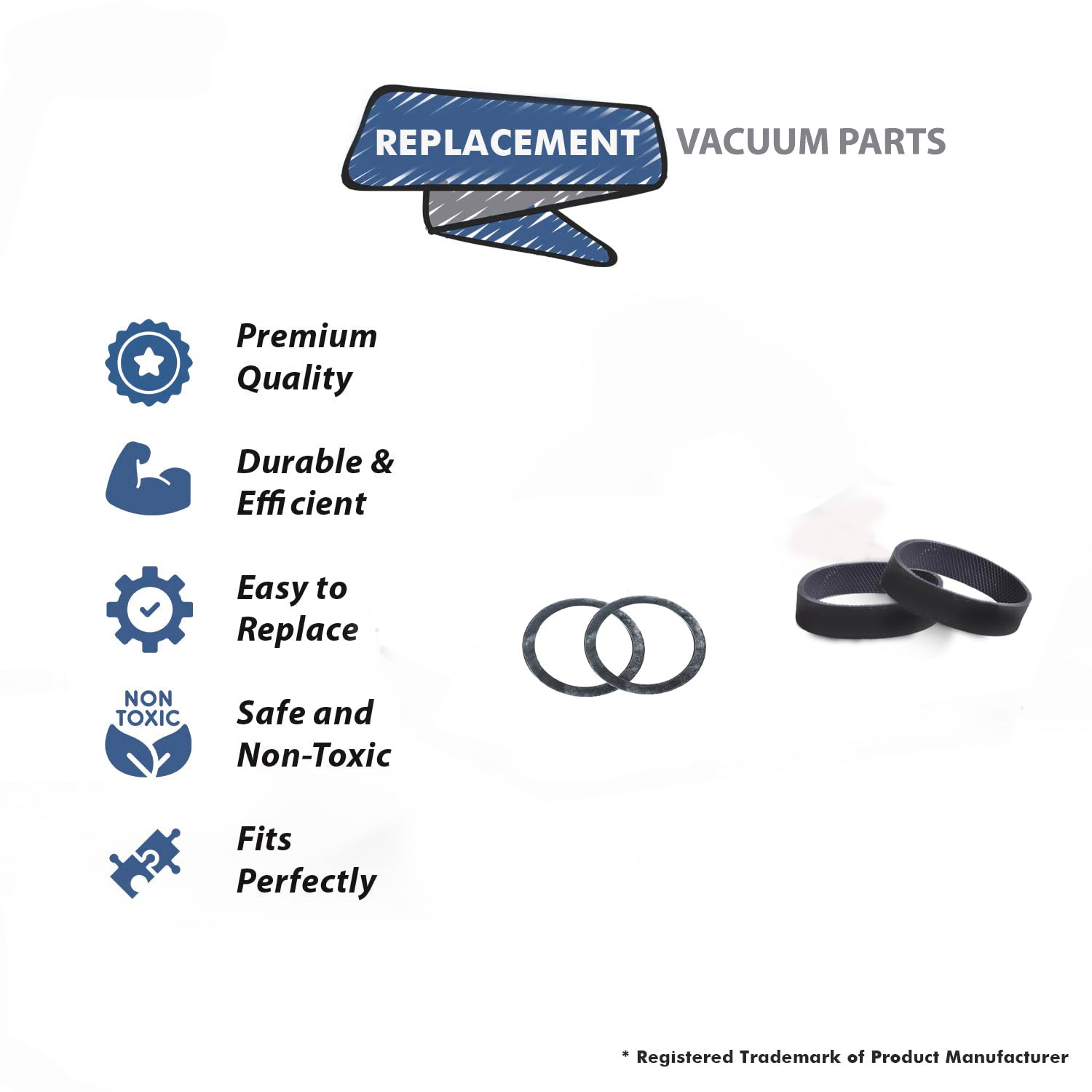 Topvacuumparts Replacement For Kirby Belt Lifter Flat Washer 2pk with 2 Belts Compare to Part 144681A, 301289S