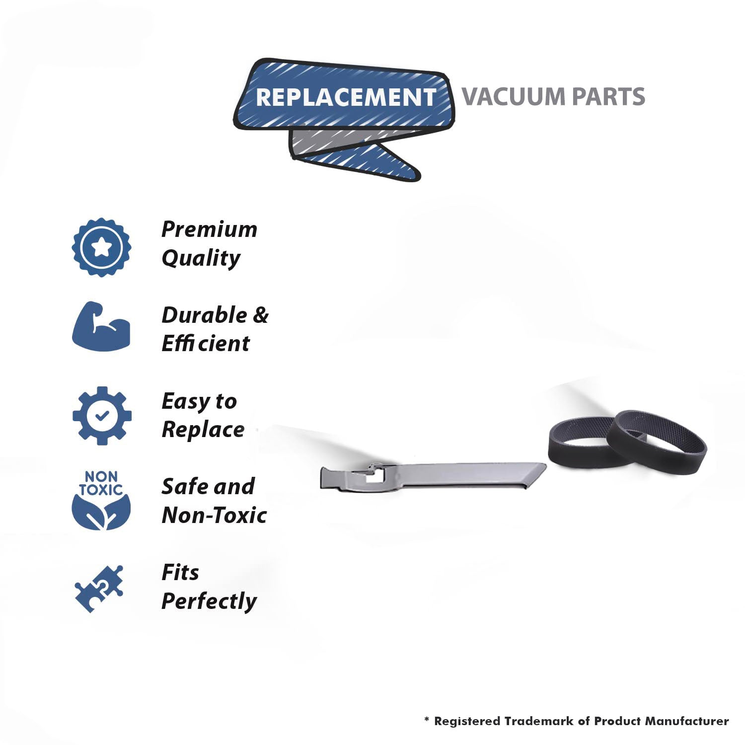 Topvacuumparts Replacement For Kirby Right Trim Strip Cover Shell with 2 Belts Compare to Part 630801, 301289S