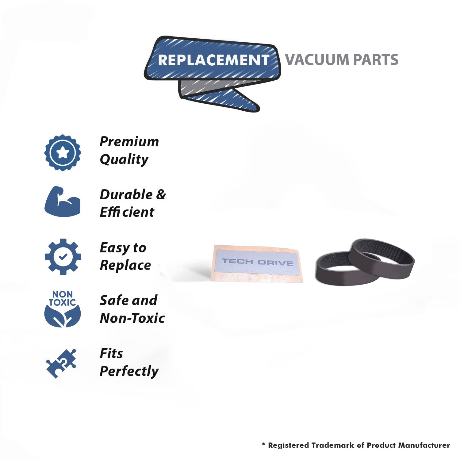 Topvacuumparts Replacement For Kirby Vacuum Cleaner Belt Lifter Label with 2 Belts Compare to Part 673689S, 301289S