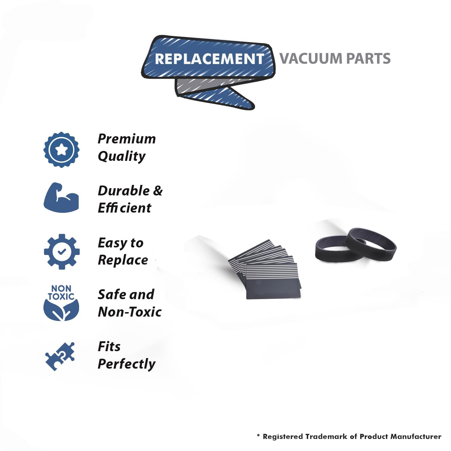 Topvacuumparts Replacement For Kirby G4 Vacuum Rectangle Shape Belt Lifter Label 5pk with 2 Belts Compare to Part 673693A, 301289S