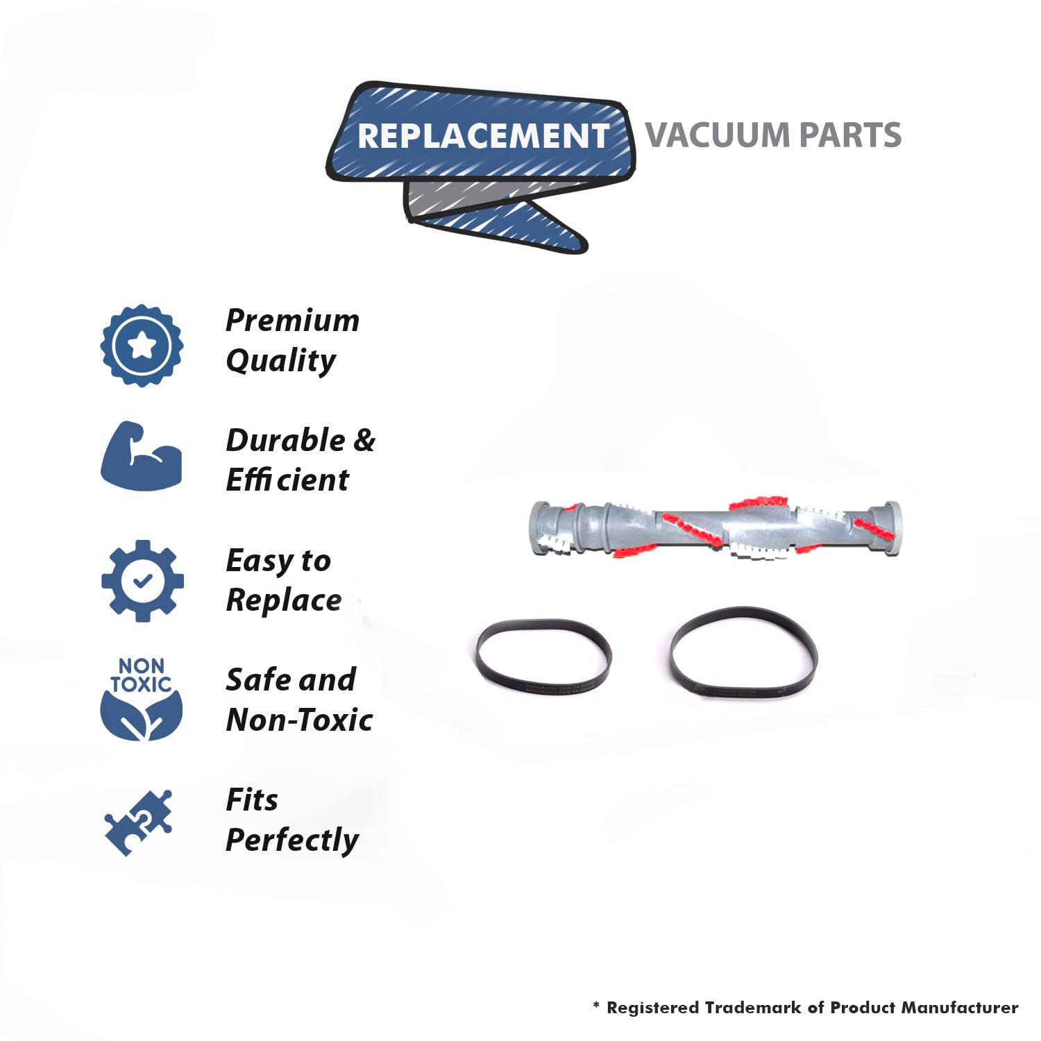 Topvacuumparts Replacement For Bissell 9595 Vacuum 1 Brushroll & 2 Belts Compare to Part 1600159, 32074