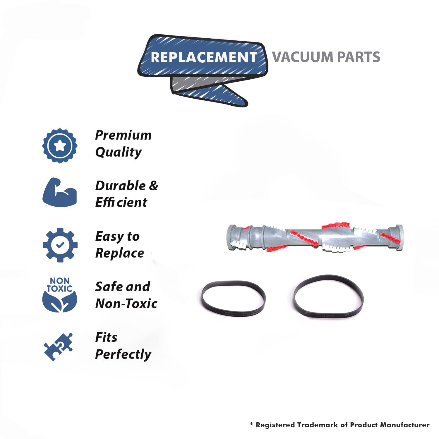 Topvacuumparts Replacement For Kirby Volute Deflector Fan Case with Free 2 Belts Compare to Part 125489, 301289S