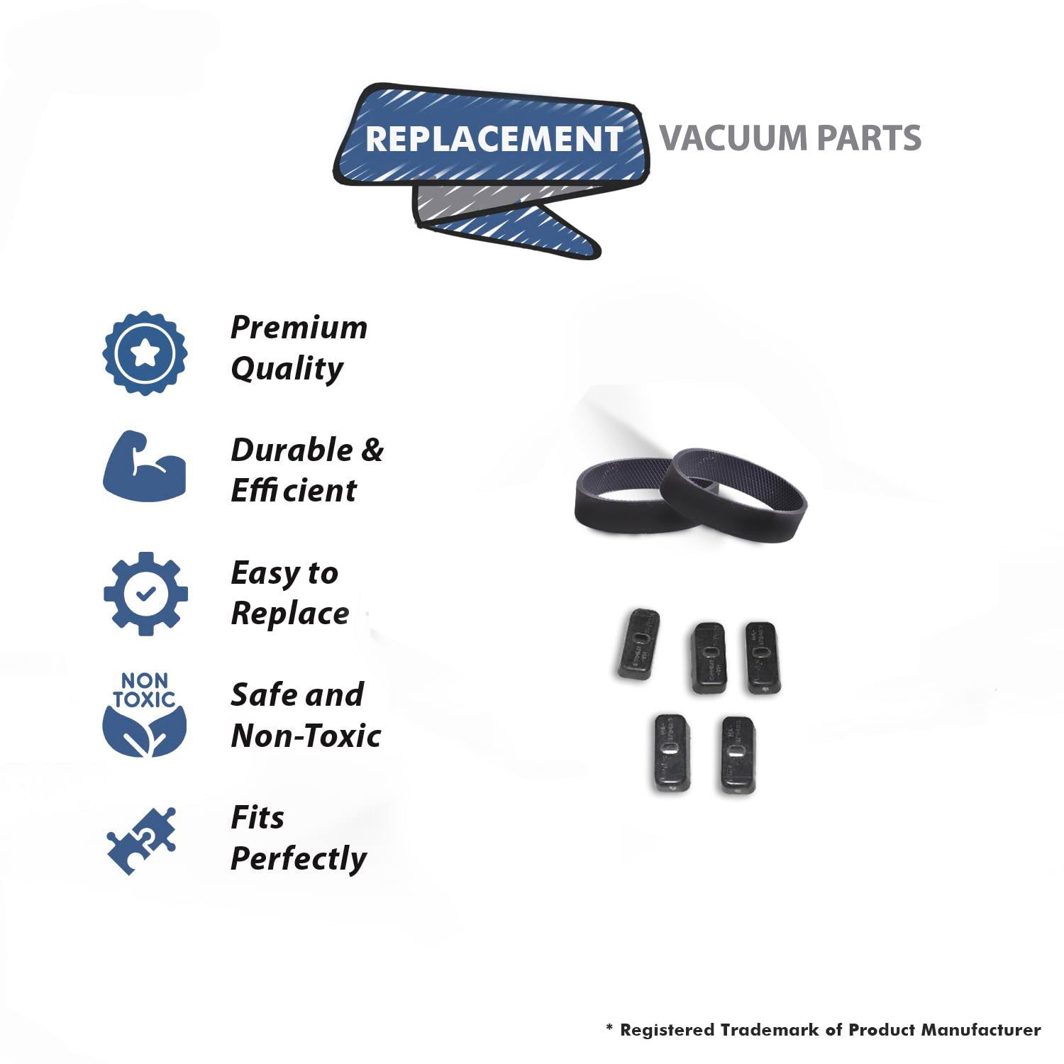 Topvacuumparts Replacement For Kirby Slide Adjusting Wedge 5Pk with Free 2 Belts Compare to Part 179489S, 301289S