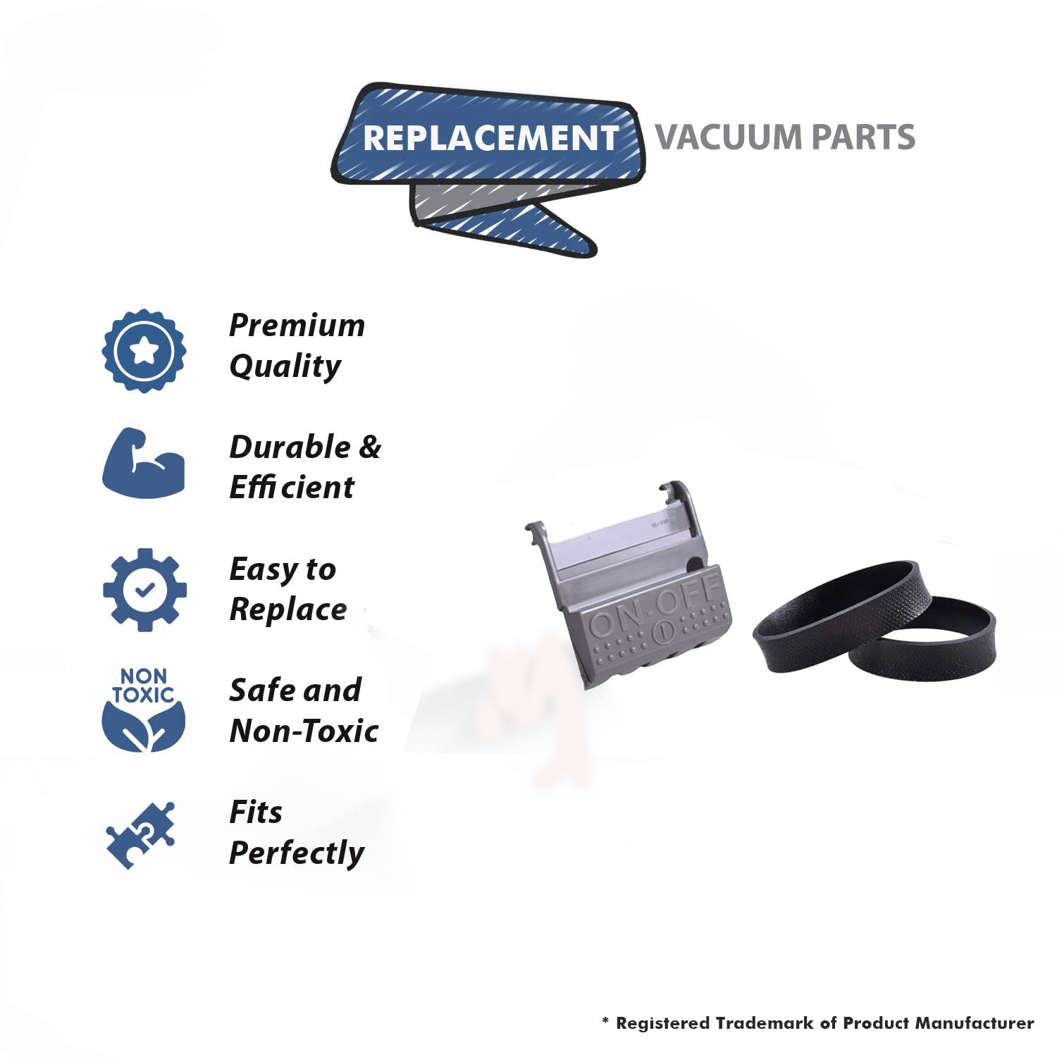 Topvacuumparts Replacement For Kirby Foot Pedal Sentria Storm Gray With 2 Belt Compare to Part 110306, 301289S
