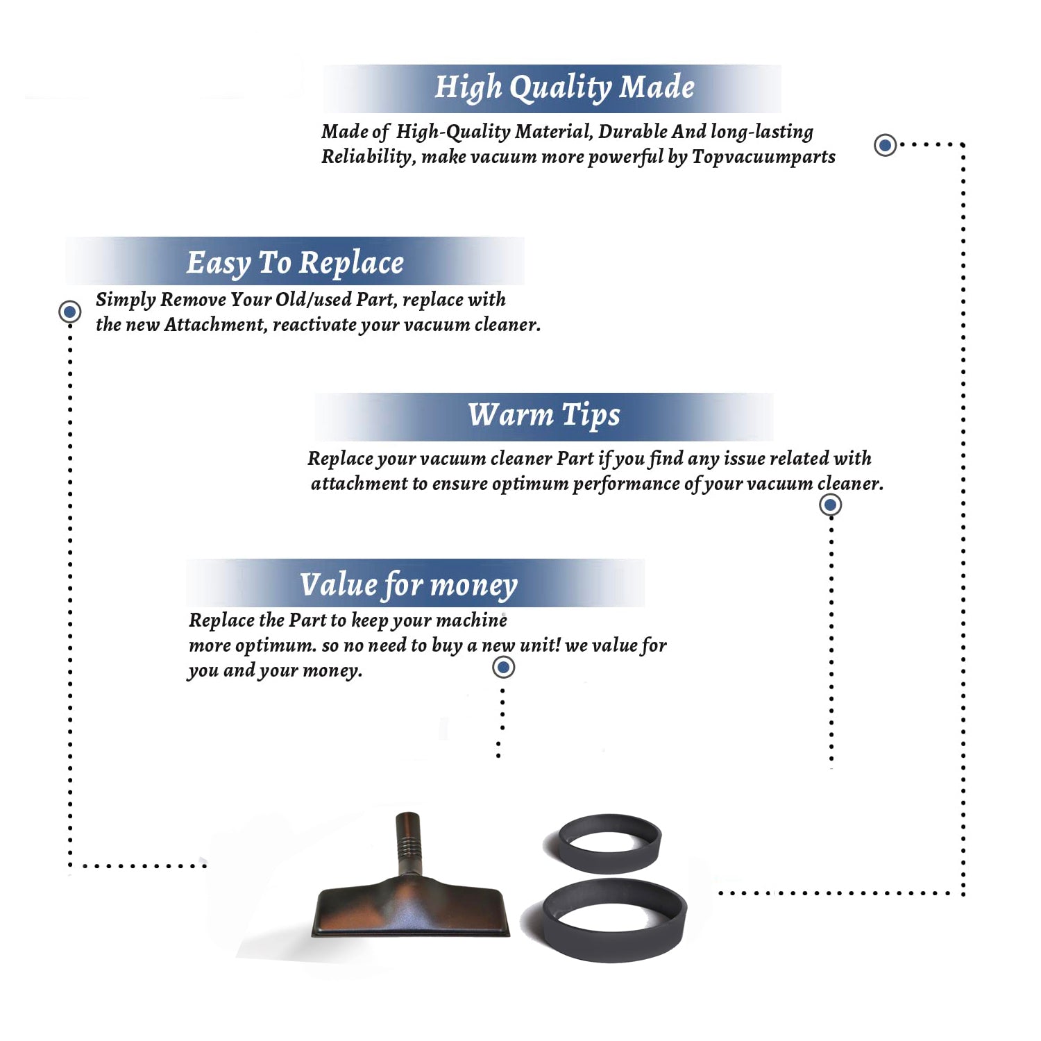 Topvacuumparts Replacement For Kirby Generation 6 Surface Nozzle Assembly With 2 Belt Compare to Part 215414, 301289S