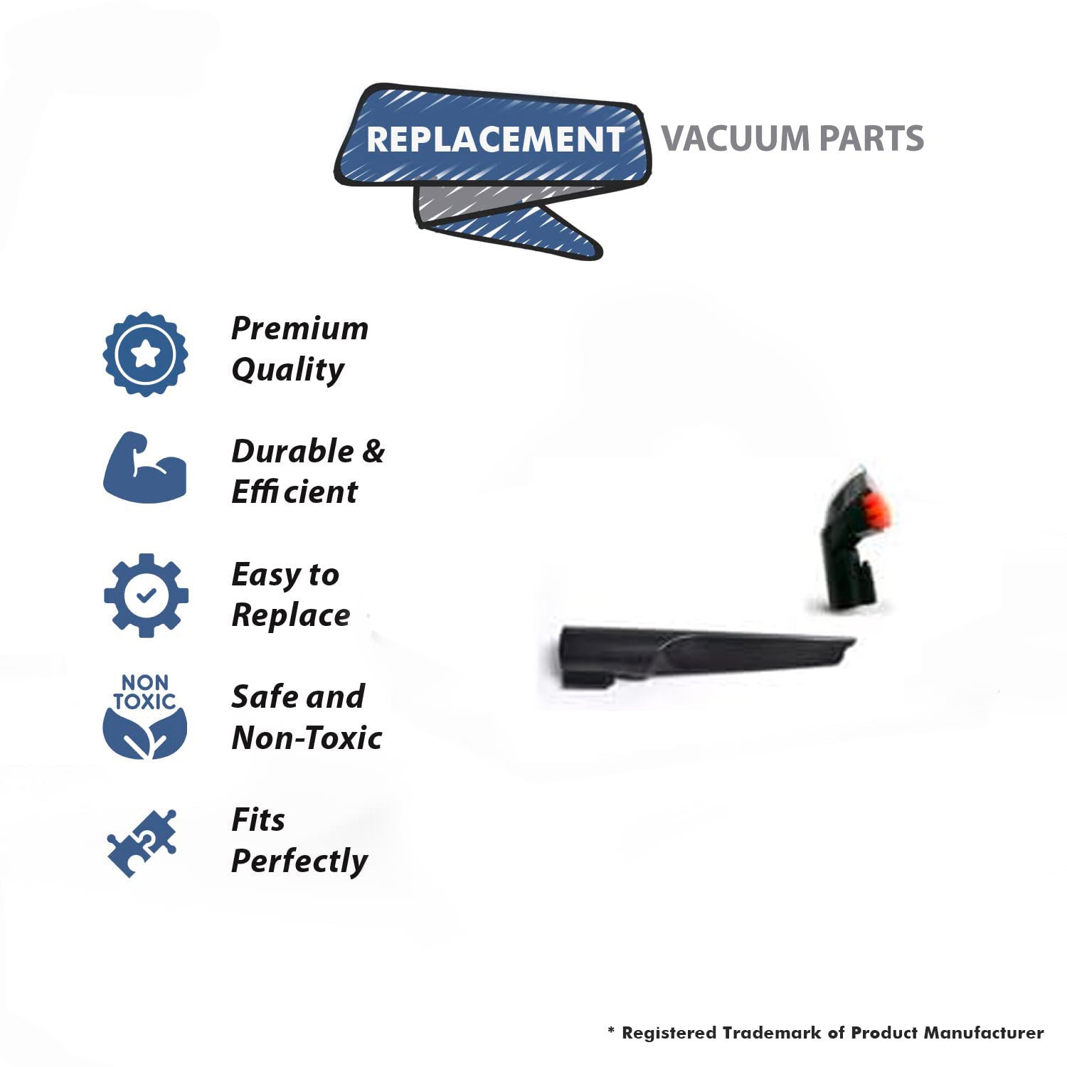 Topvacuumparts Replacement For Bissell Pro Heat 2 Vacuum Attachmet Kit One Crevice Tool One Upholstery Tool compare to parts 2036655 2036651